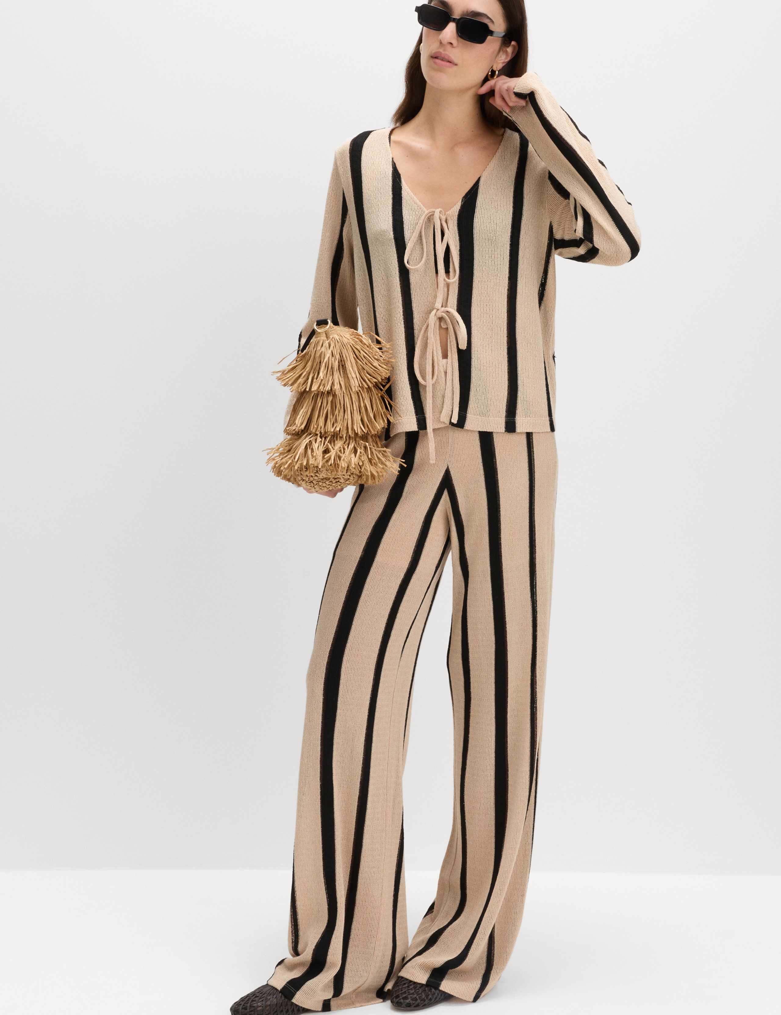 Striped Wide Leg Trousers 1 of 5
