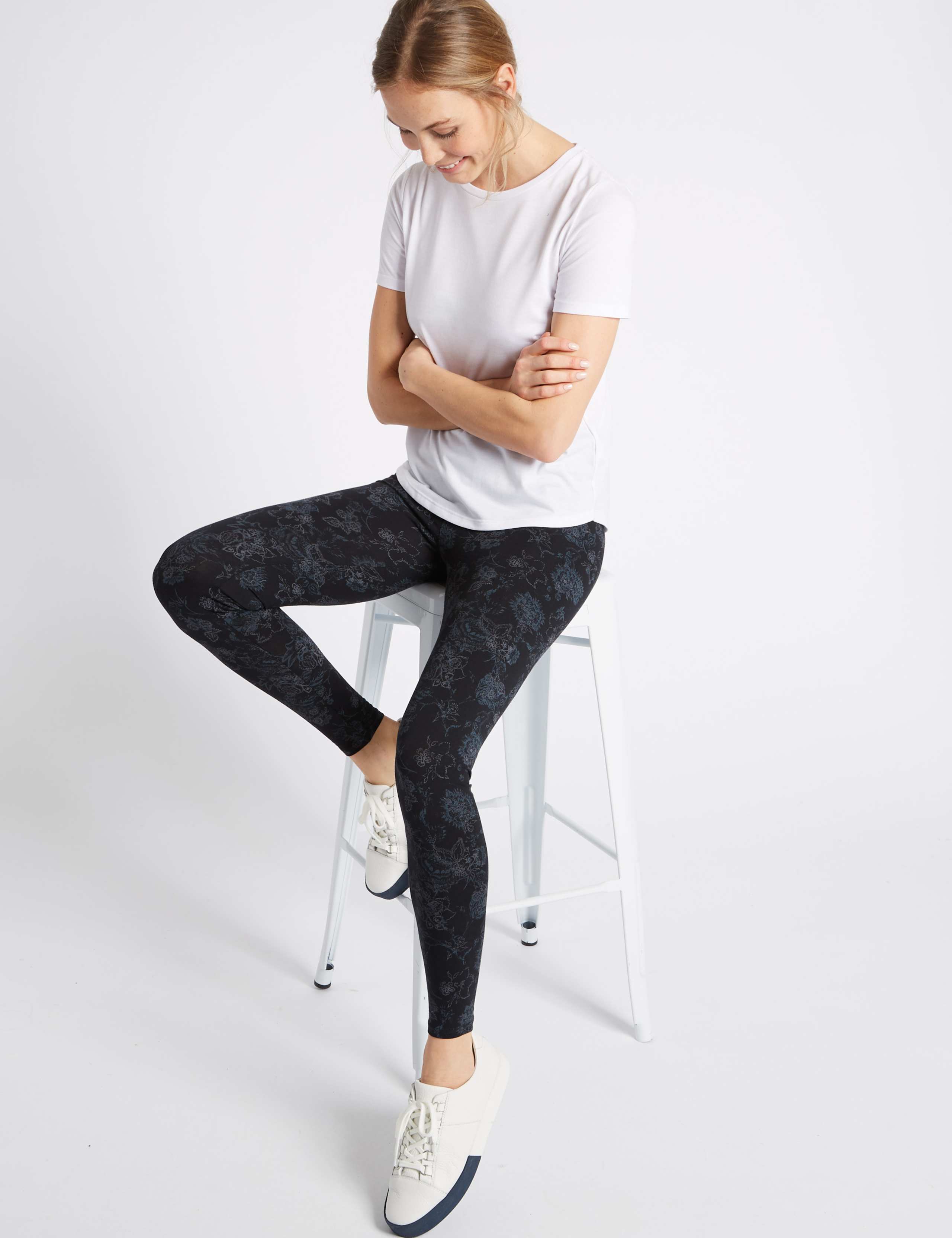 Cotton Rich Floral Print Leggings 3 of 6