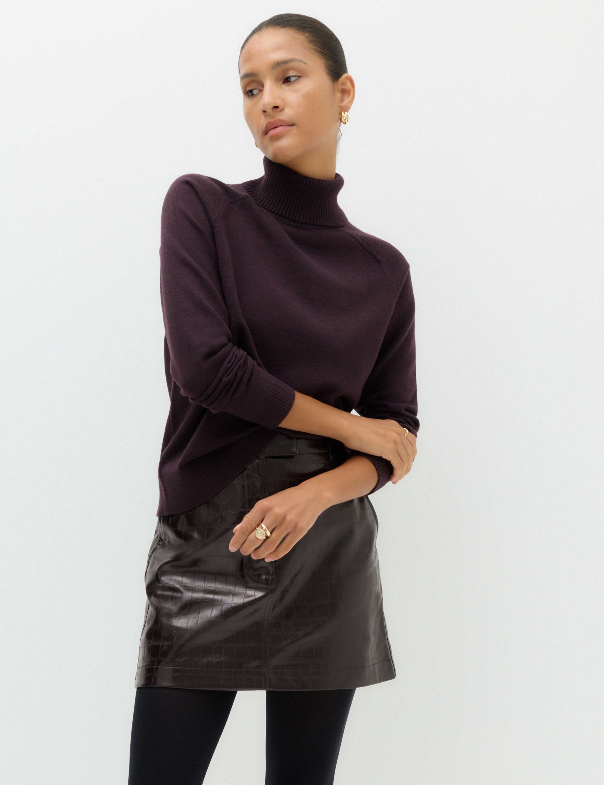 Faux Leather Croc Mini Skirt 5 of 7
