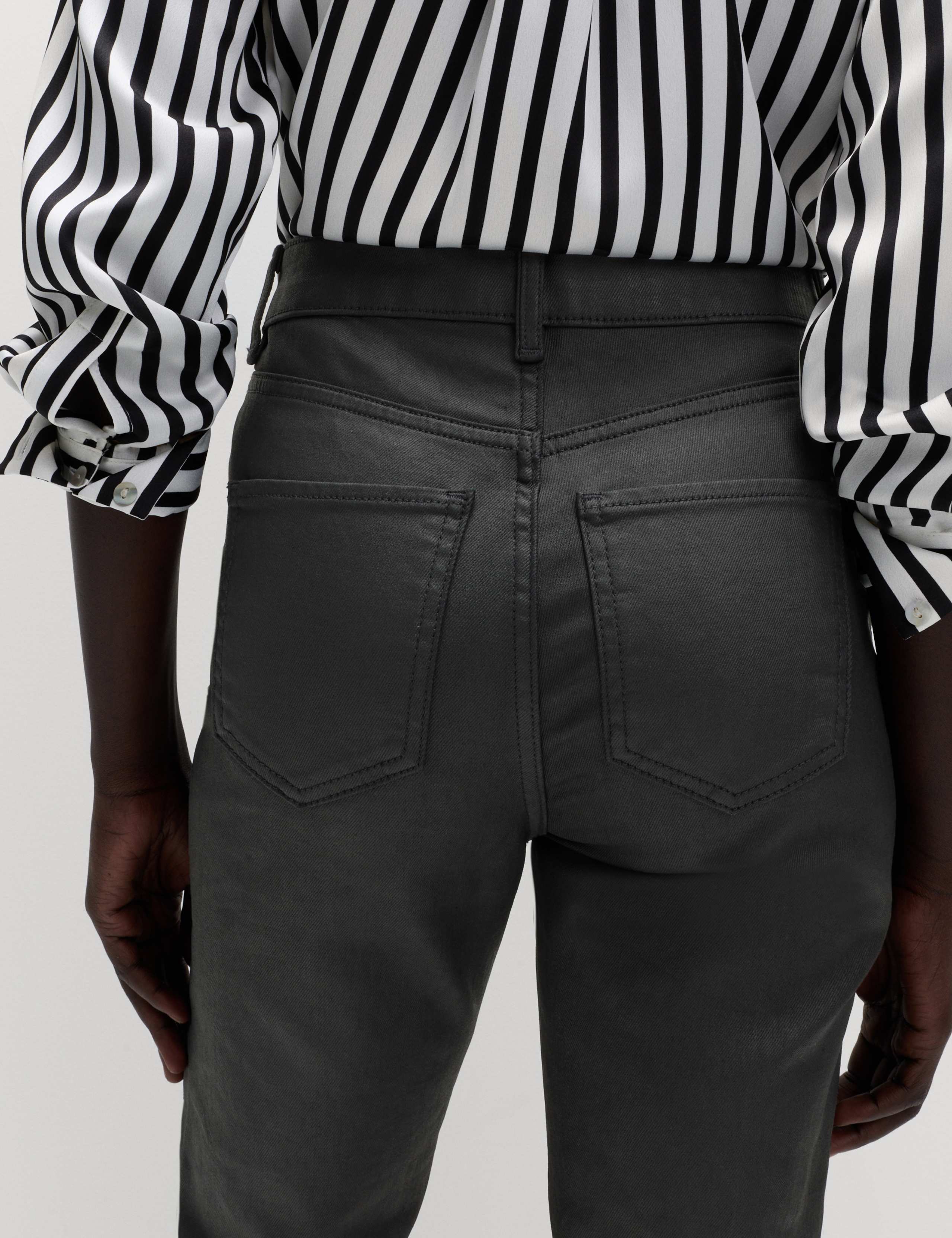 Coated Pintuck Slim Fit Flared Jeans 3 of 6