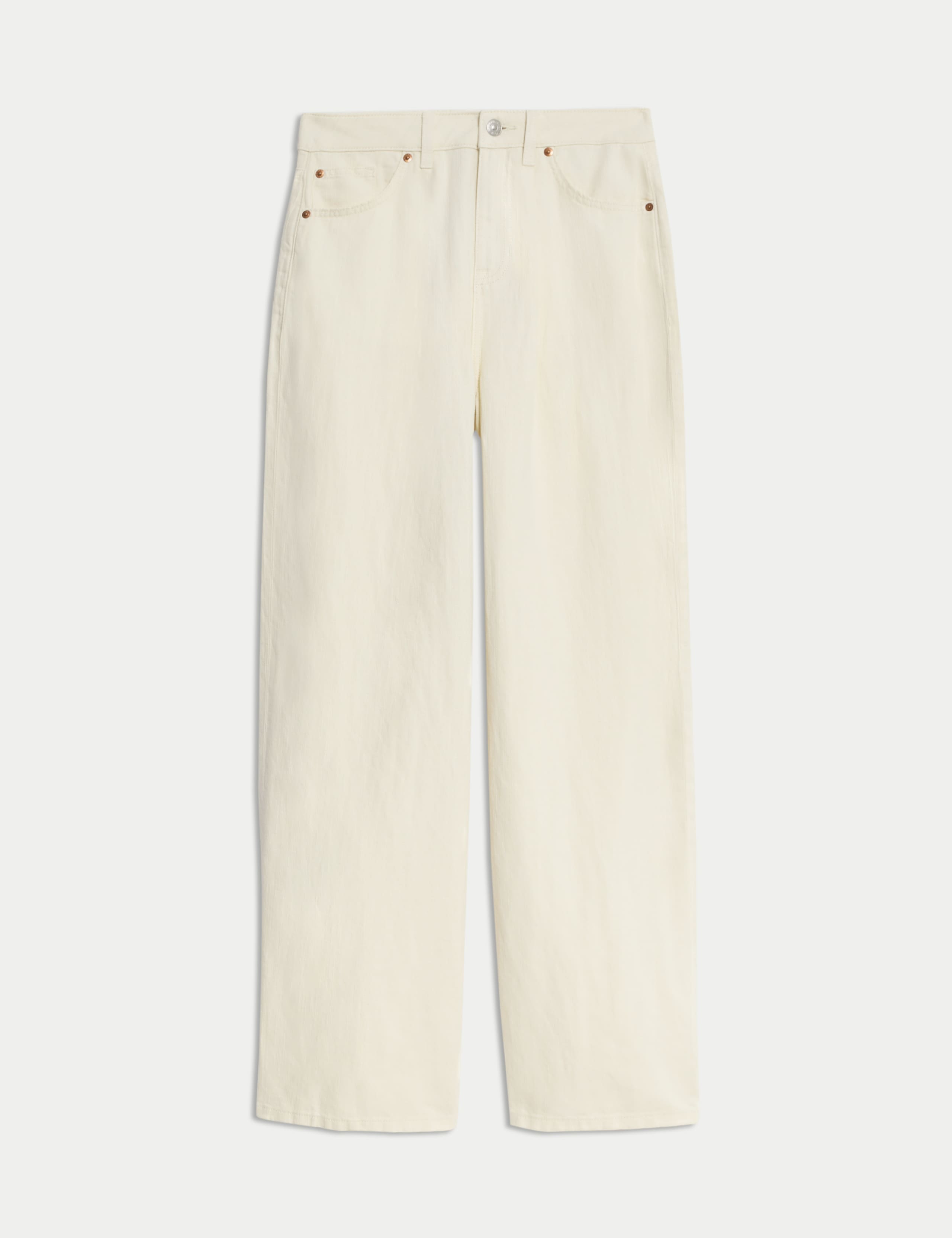 Linen Blend Denim Wide Leg Trousers 2 of 6