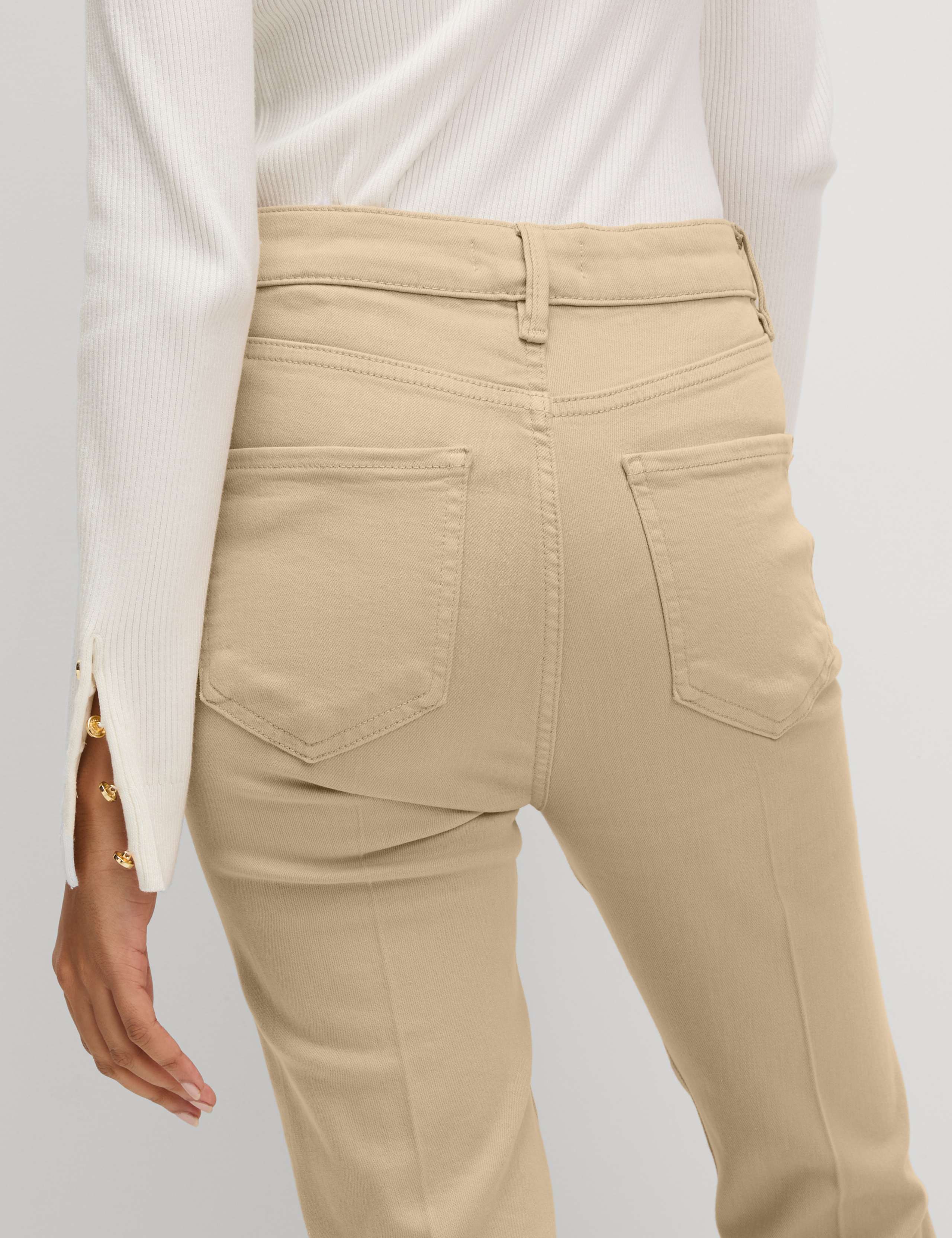 High Waisted Crease Front Slim Flare Jeans 4 of 7