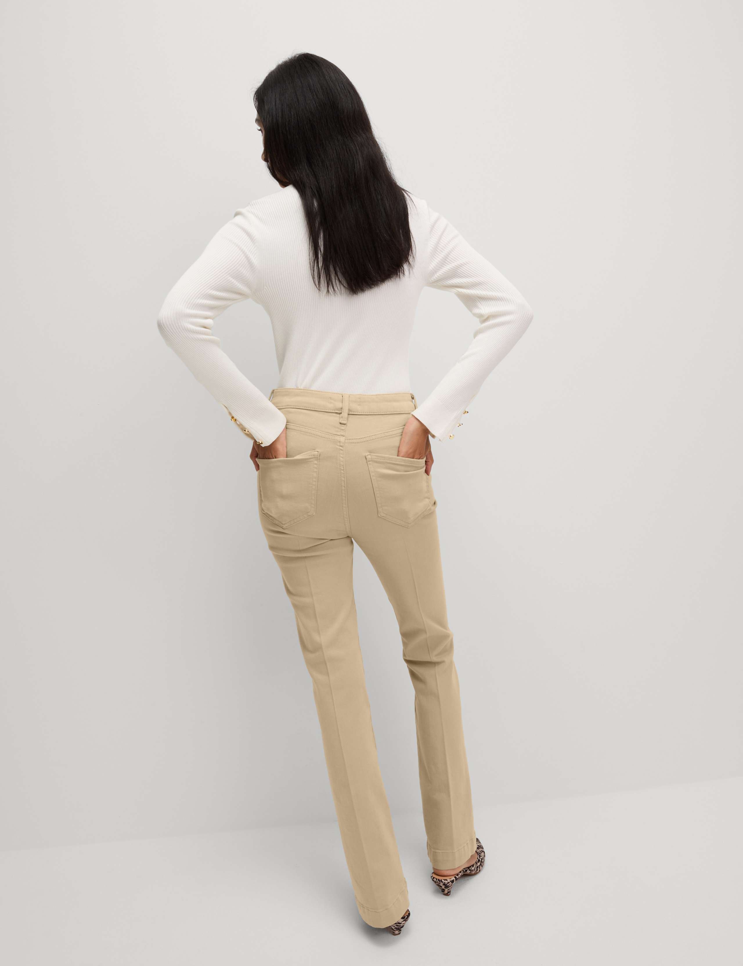 High Waisted Crease Front Slim Flare Jeans 7 of 7