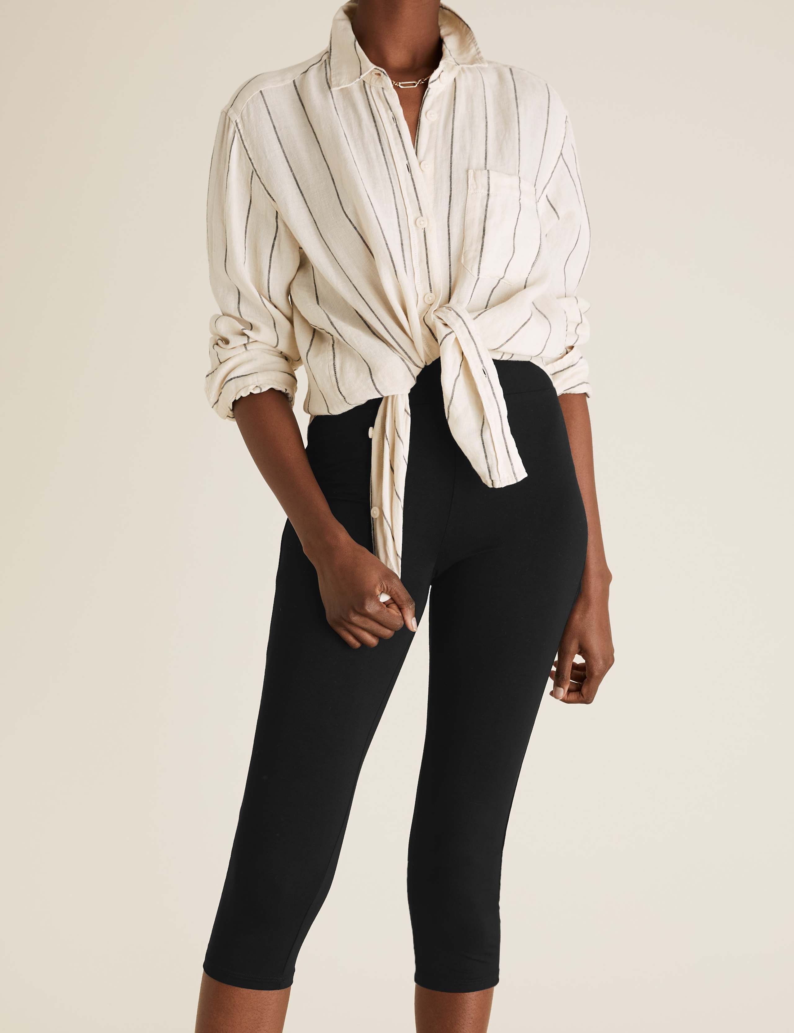 High Waisted Cropped Leggings 3 of 5