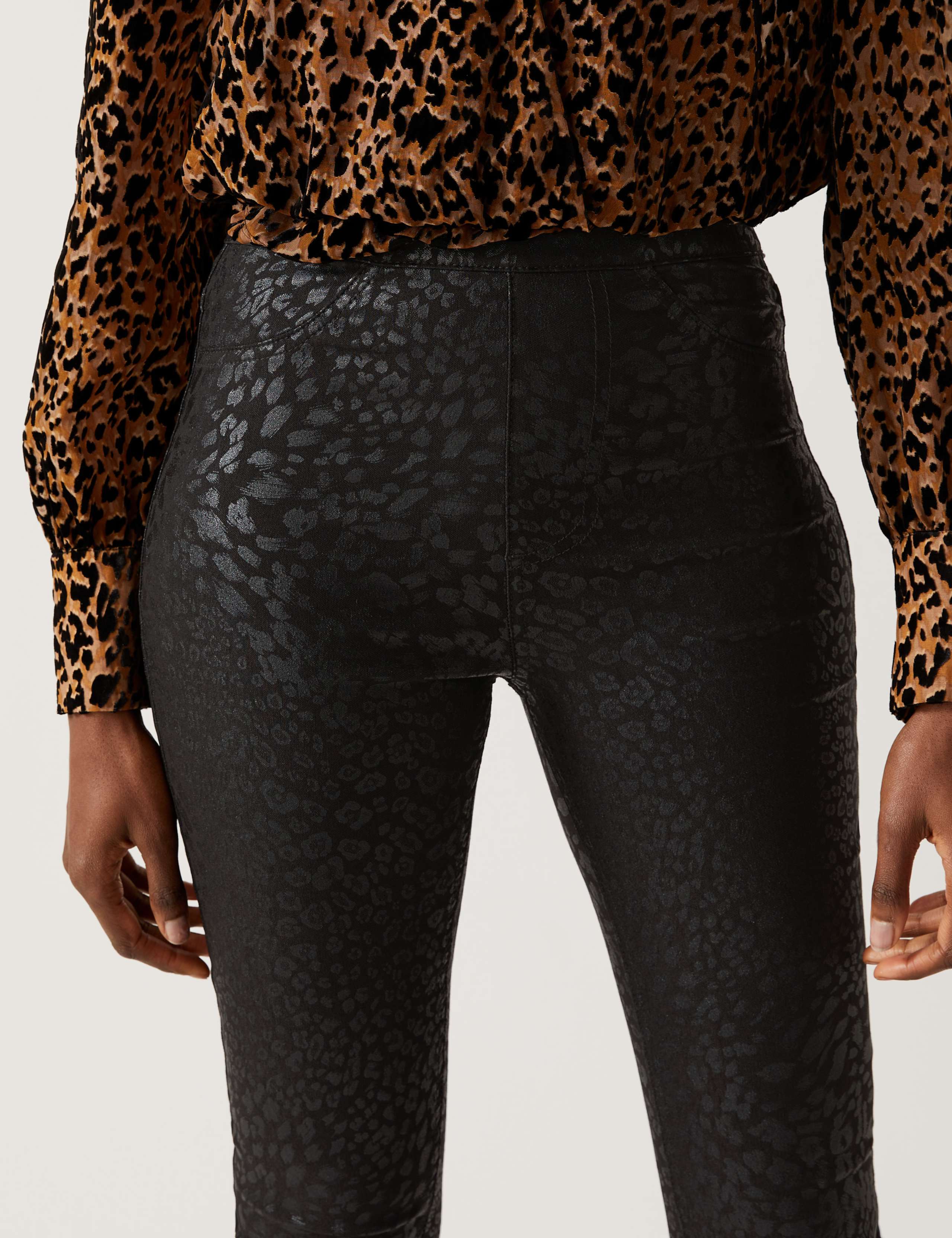 Printed Coated High Waisted Jeggings 3 of 6