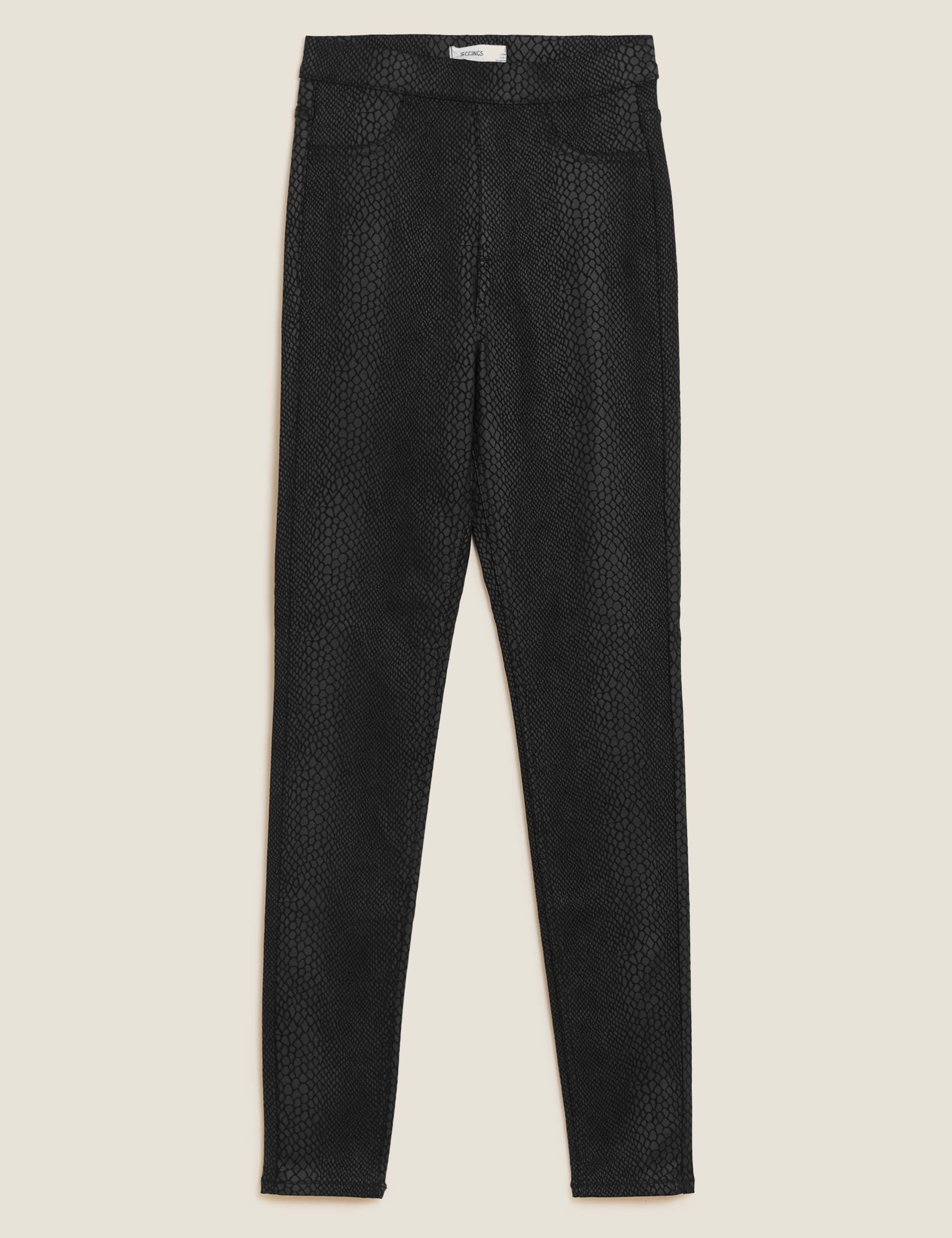 Printed Coated High Waisted Jeggings 2 of 6