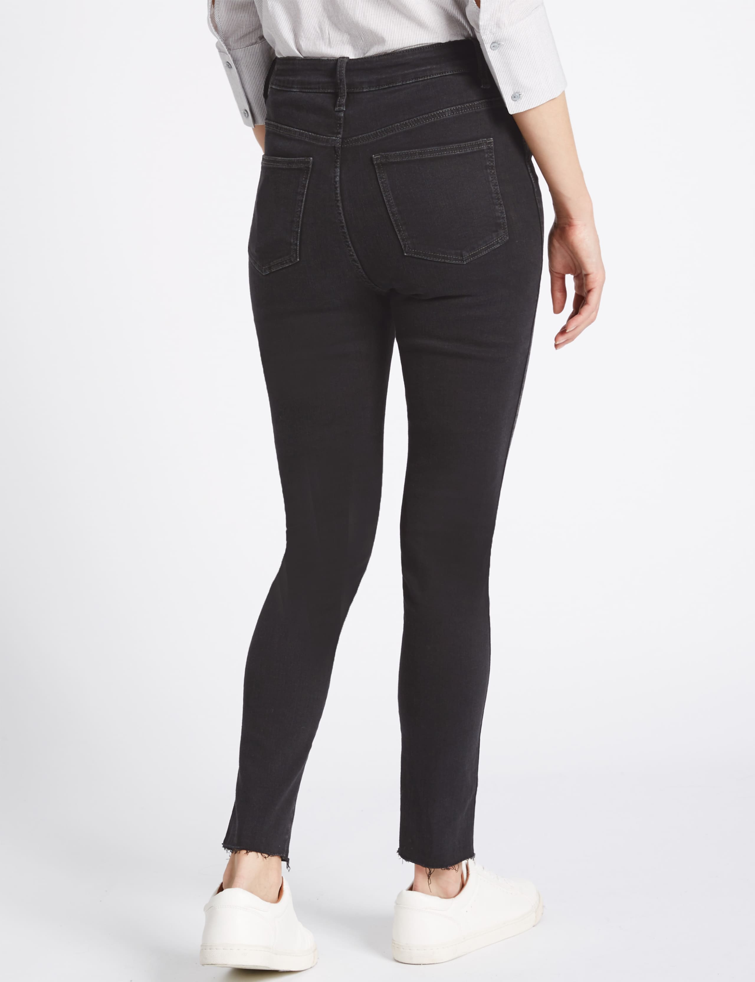 Frayed Hem High Waist Skinny Leg Jeans 4 of 6
