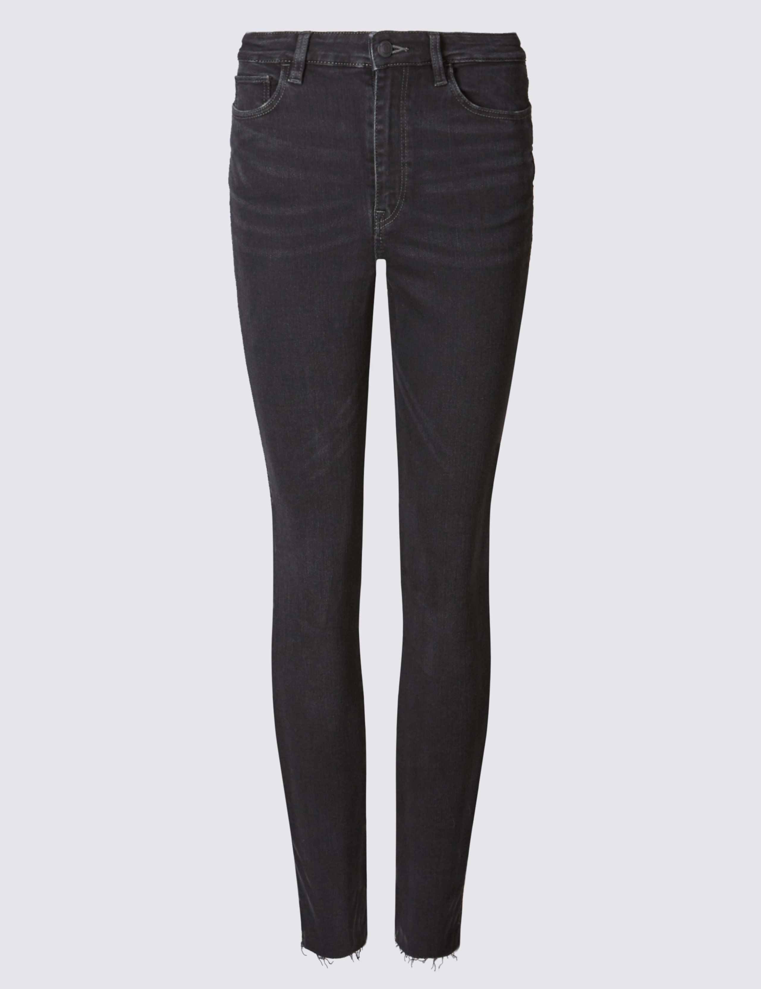 Frayed Hem High Waist Skinny Leg Jeans 2 of 6