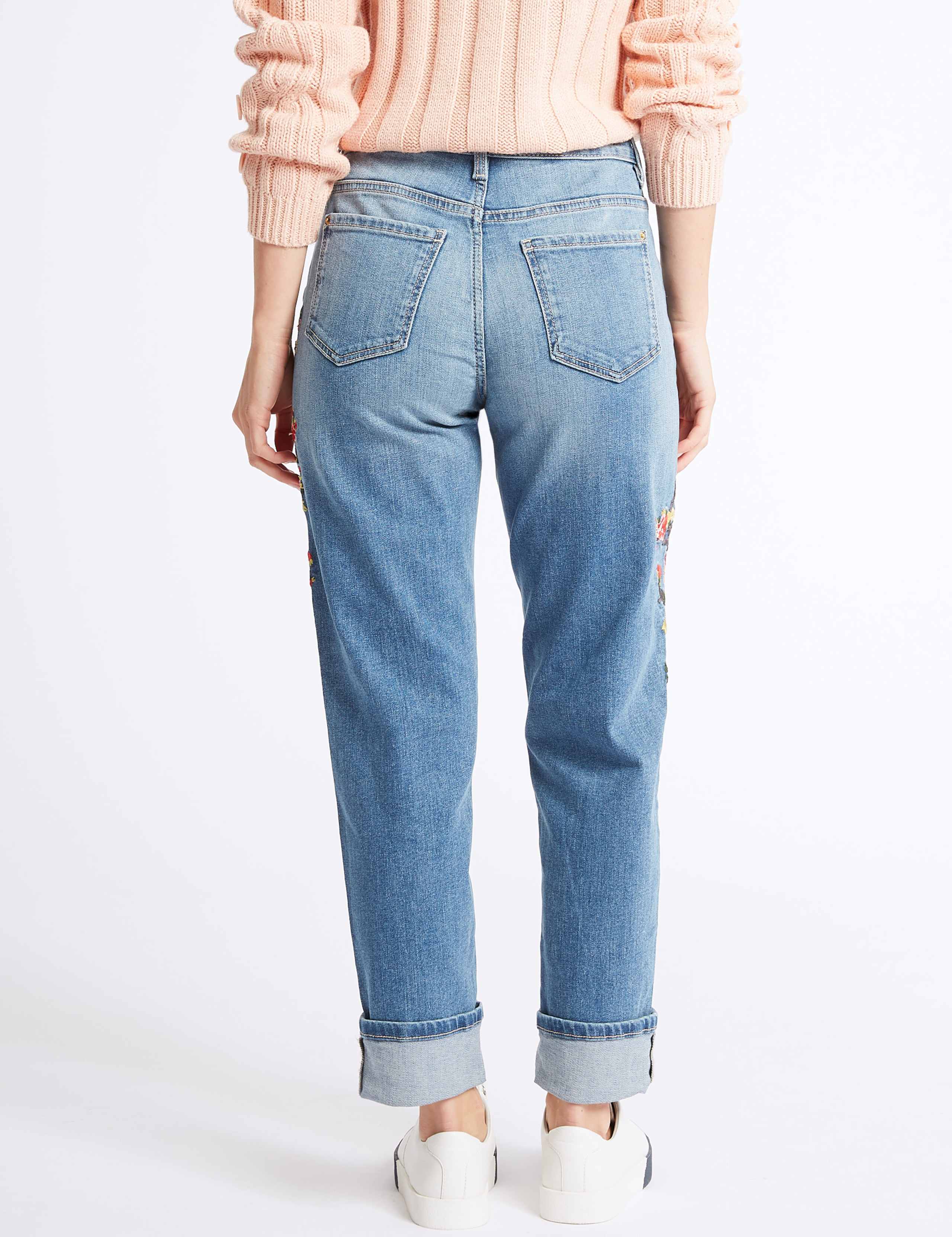 PETITE Embroidered Mid Rise Jeans 4 of 6