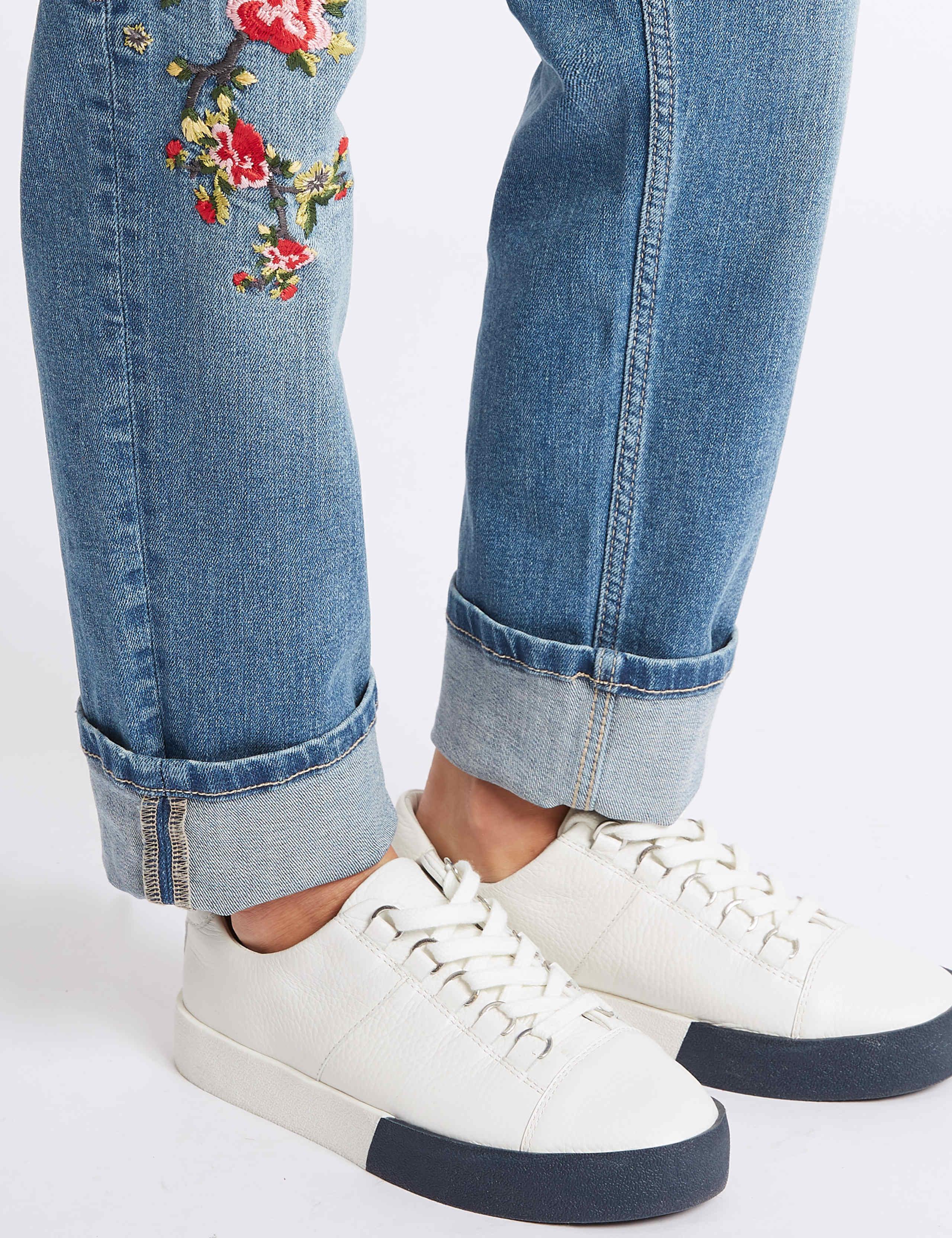 PETITE Embroidered Mid Rise Jeans 6 of 6