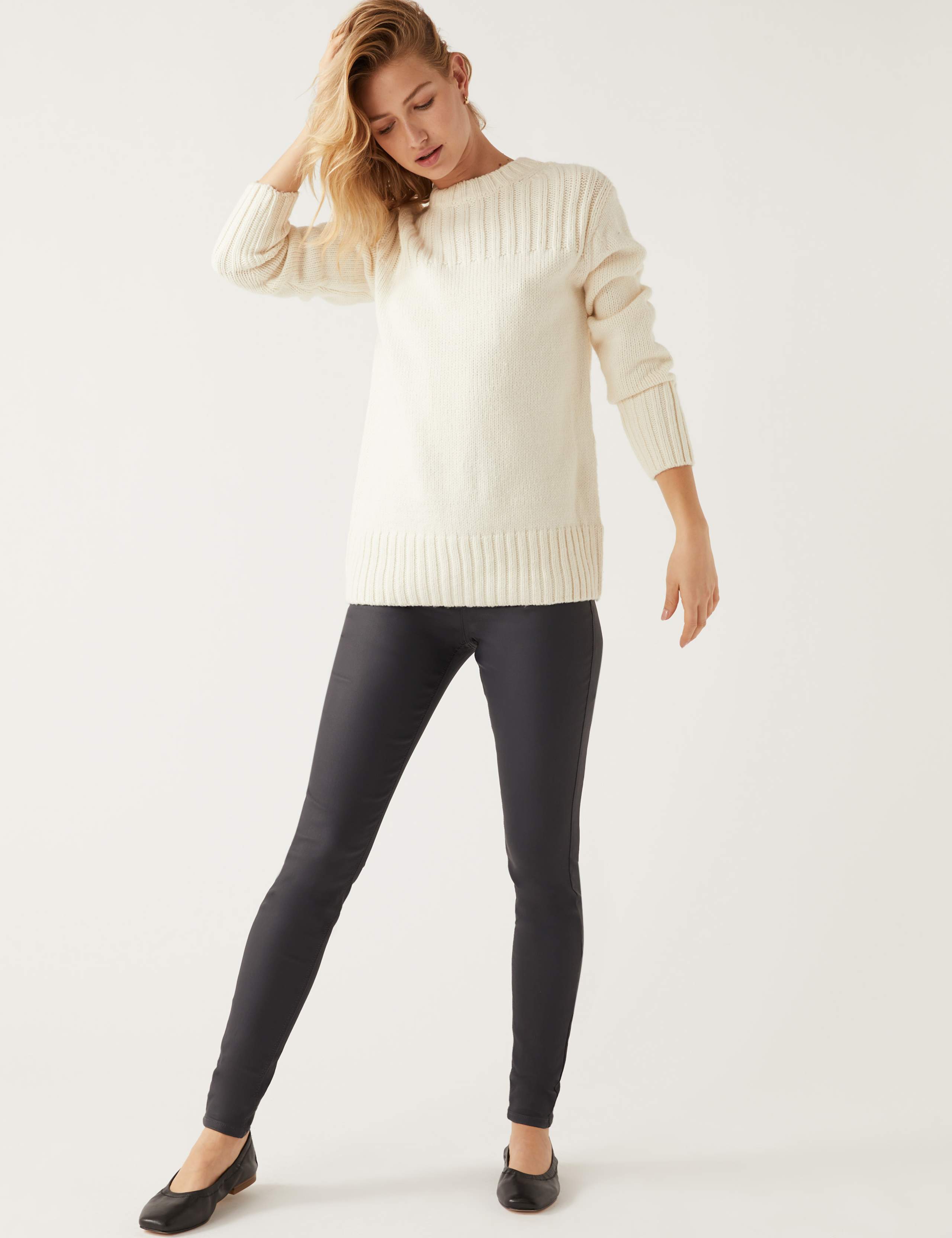 Coated High Waisted Jeggings 1 of 6