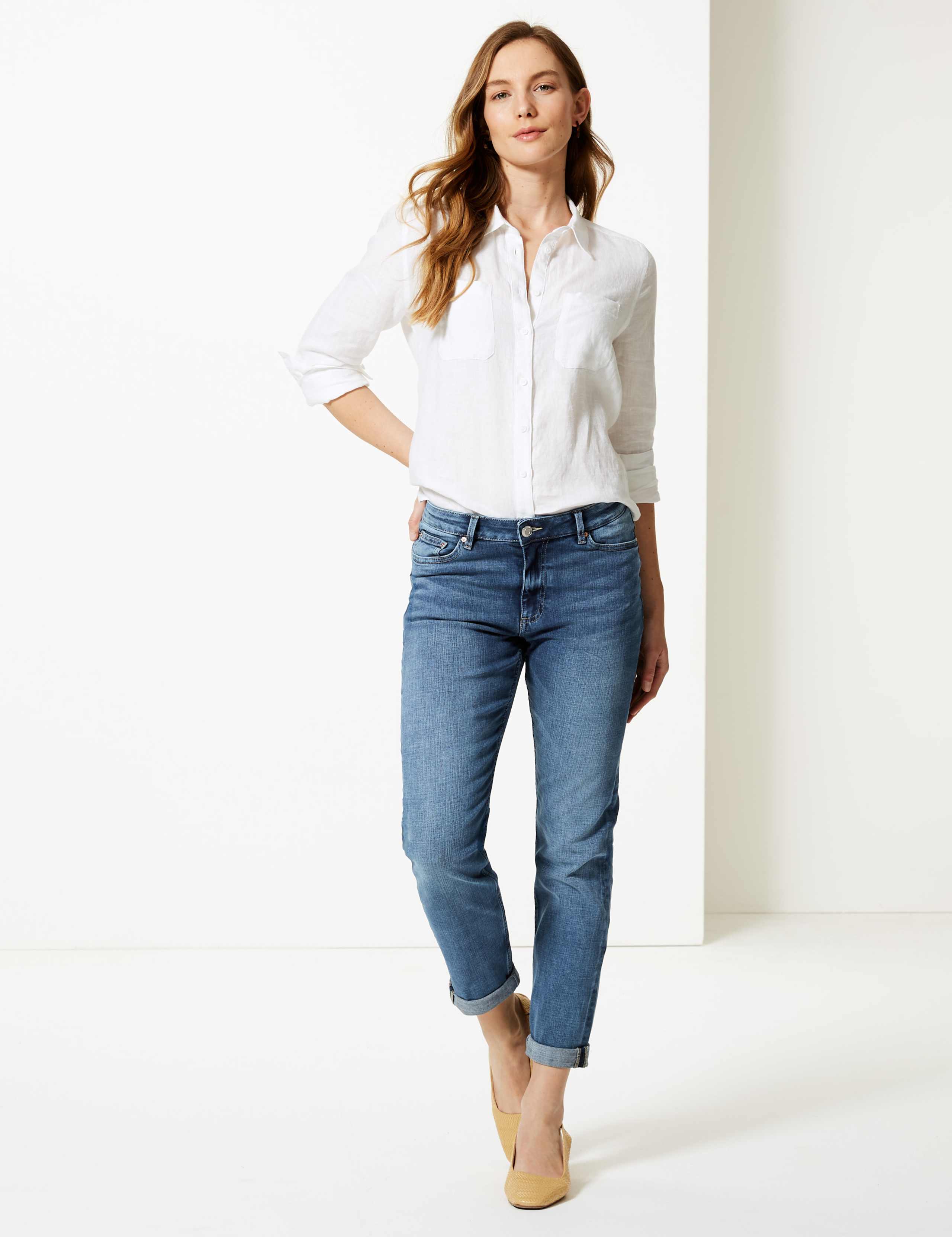 Mid Rise Relaxed Slim Leg Jeans 1 of 5
