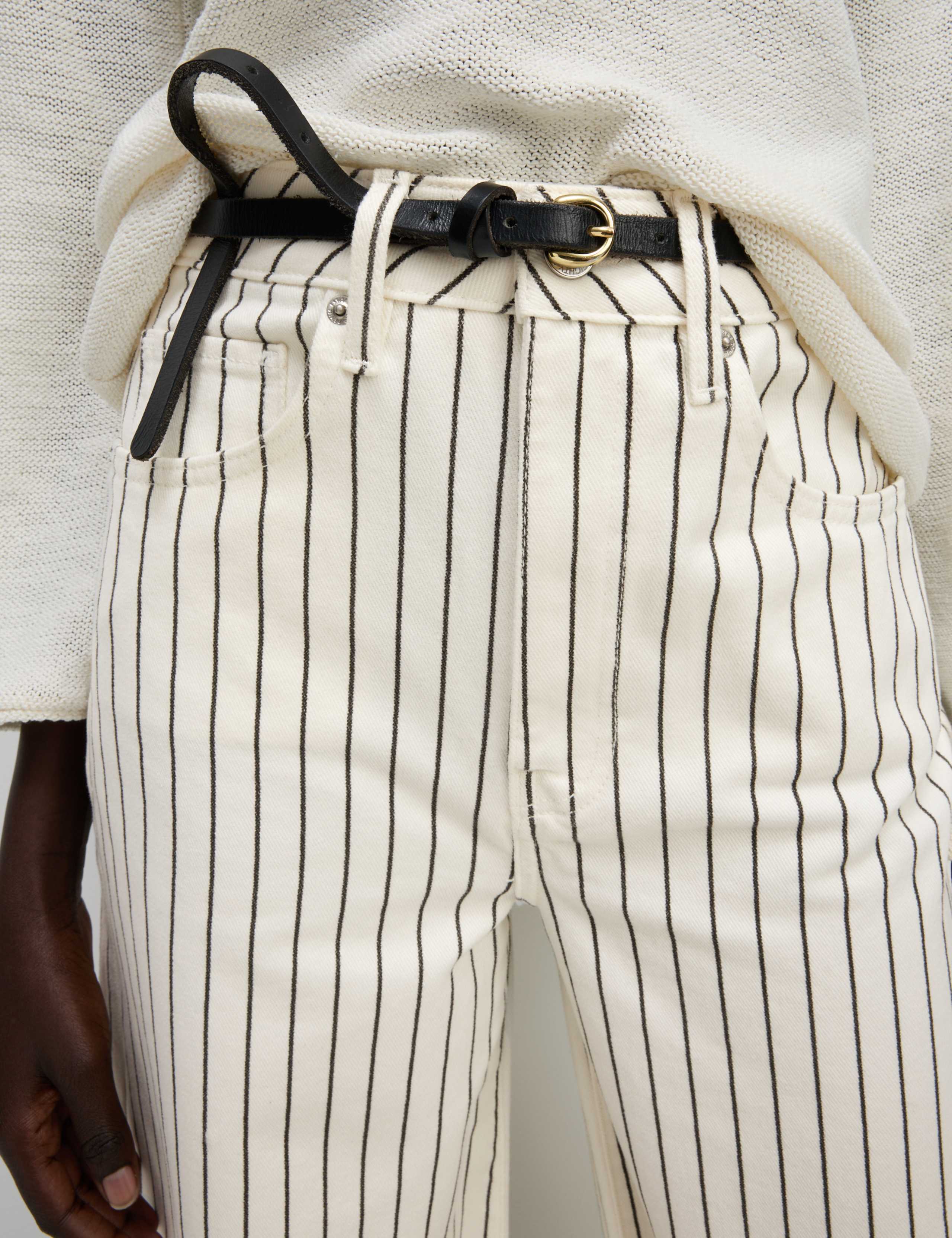 Pure Cotton Striped Wide Leg Trousers 3 of 5