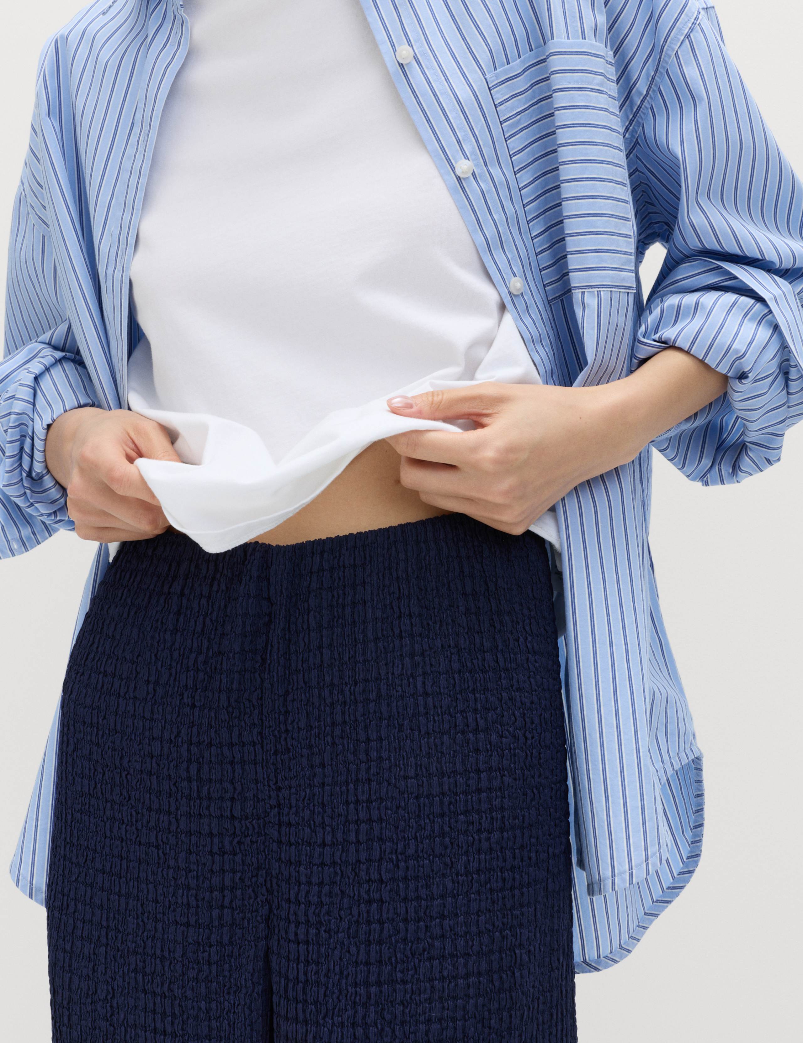 Textured Pull On Wide Leg Trousers 6 of 7