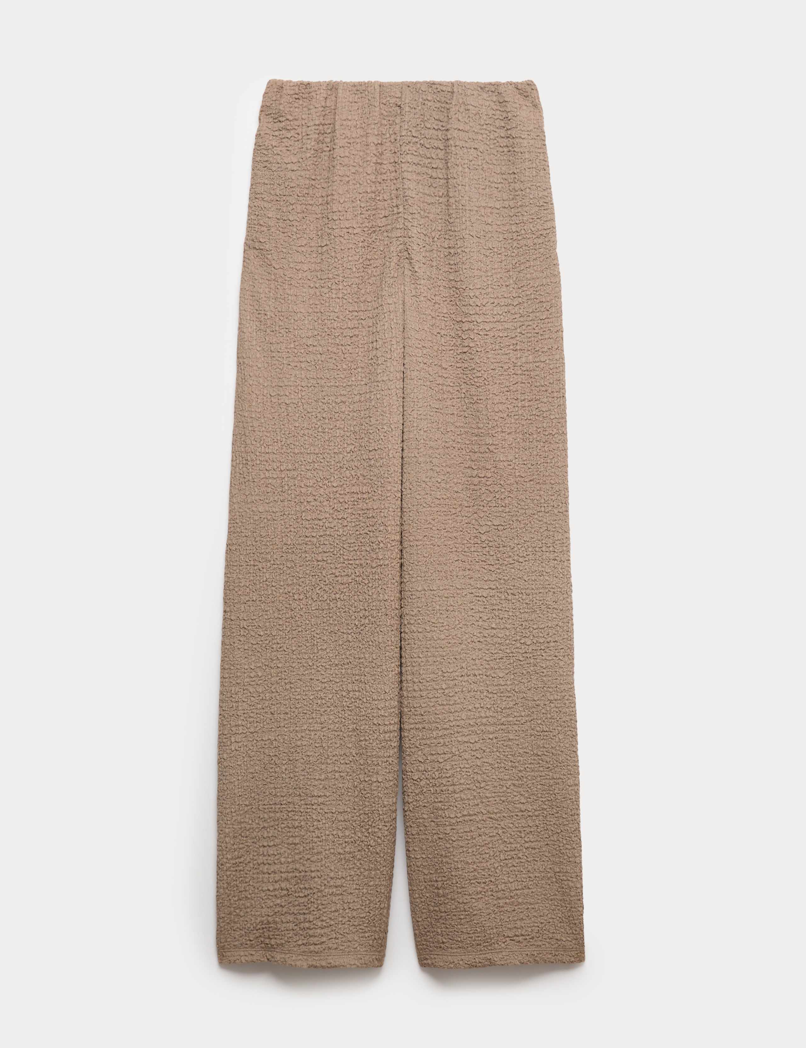 Textured Pull On Wide Leg Trousers 2 of 5