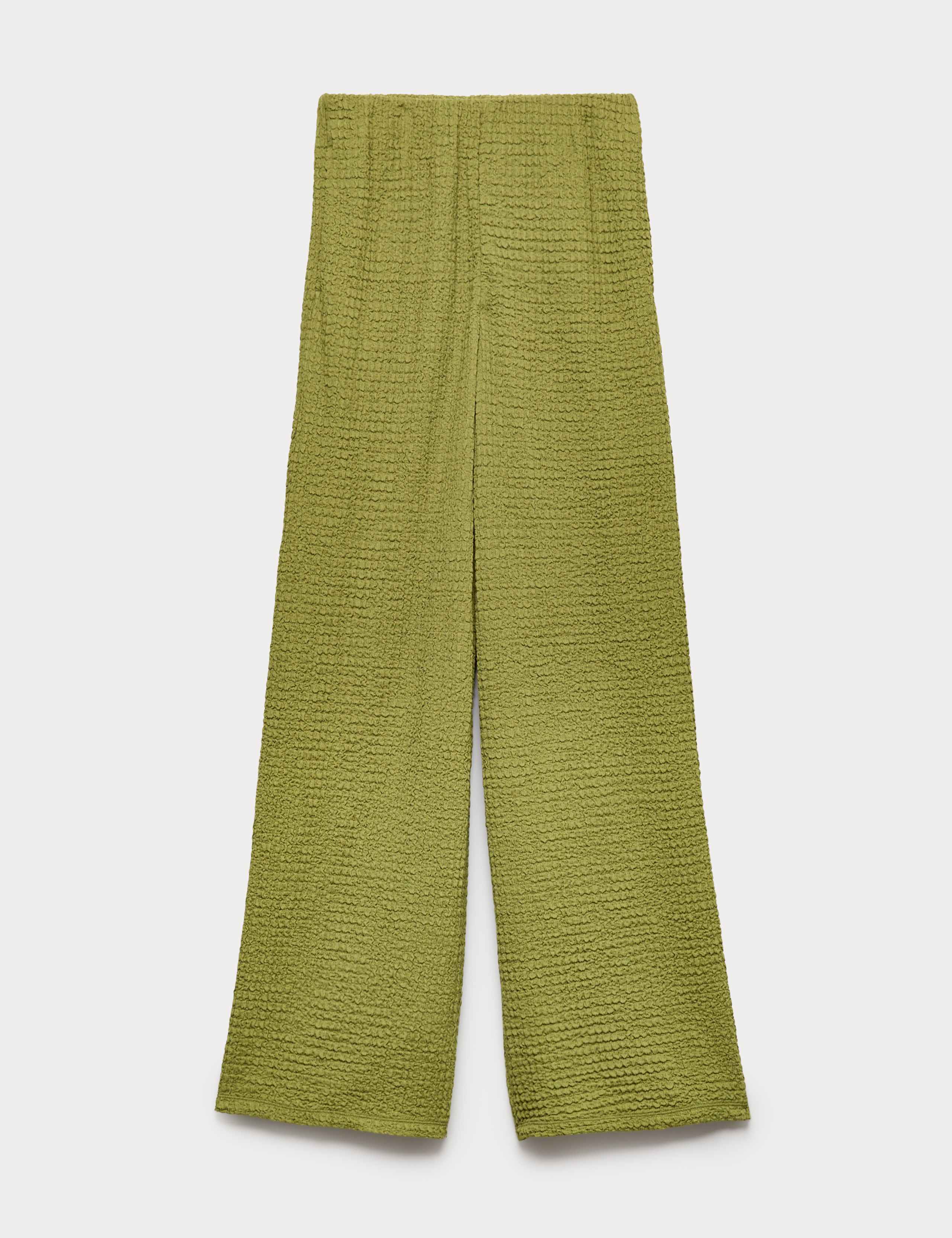 Textured Pull On Wide Leg Trousers 2 of 4