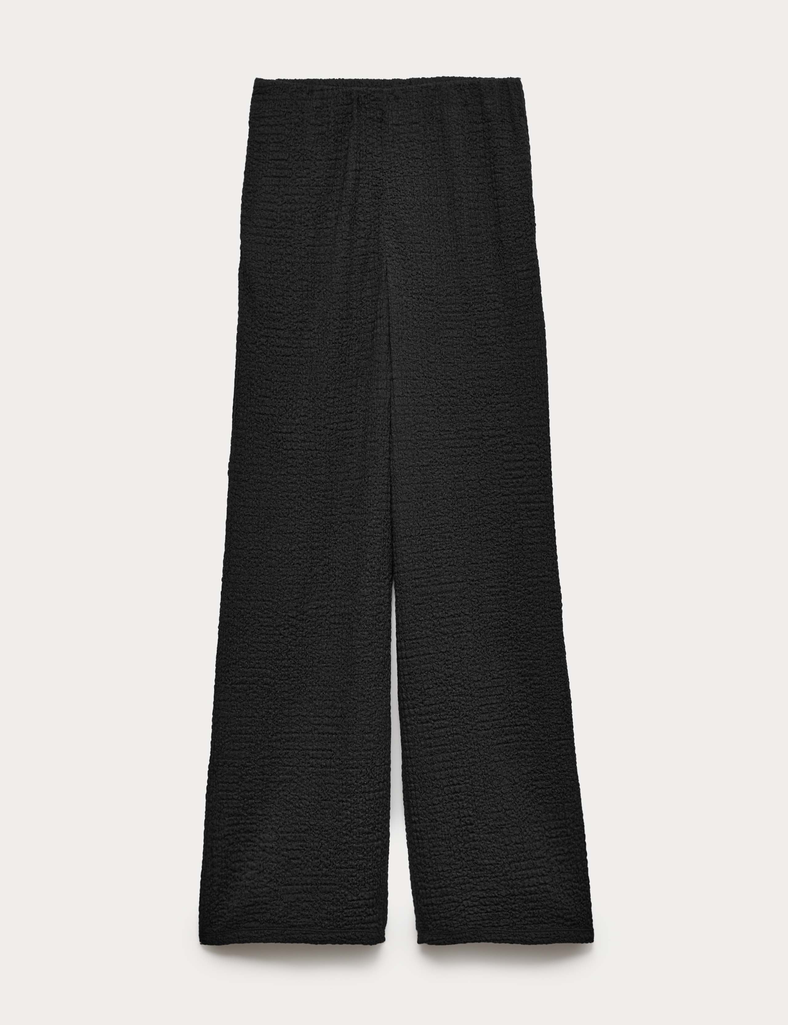 Textured Pull On Wide Leg Trousers 2 of 6