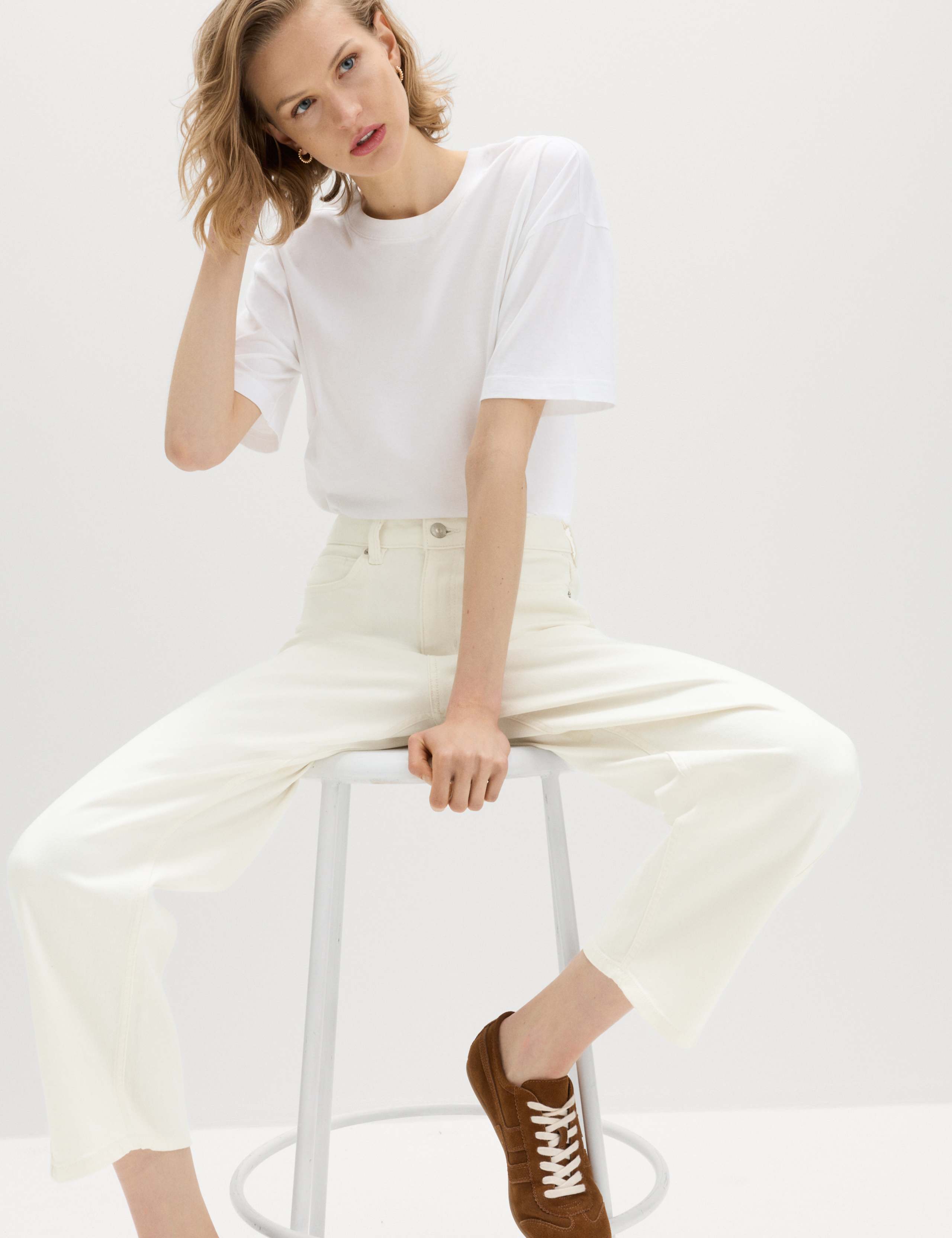 High Waisted Carrot Leg Ankle Grazer Jeans 5 of 6