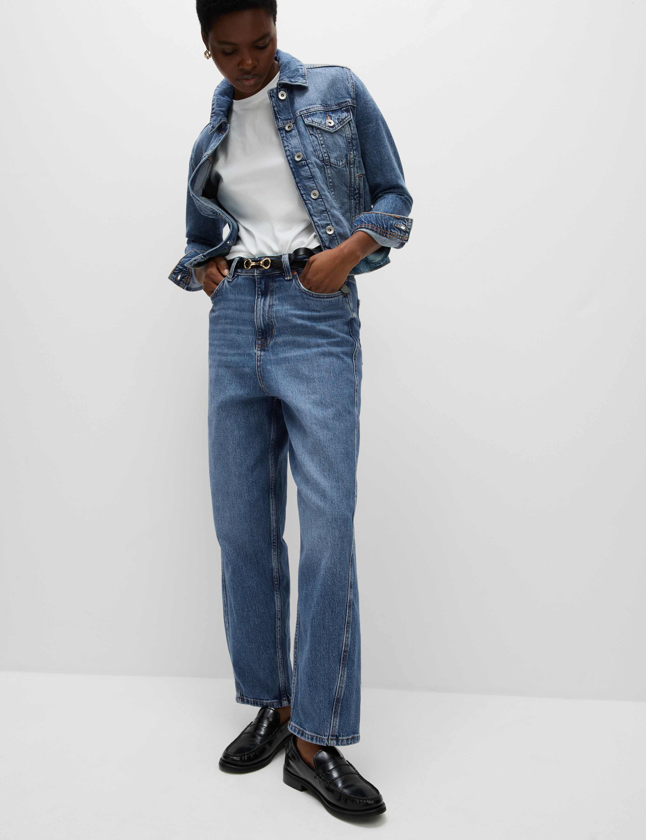 High Waisted Carrot Leg Ankle Grazer Jeans 6 of 6
