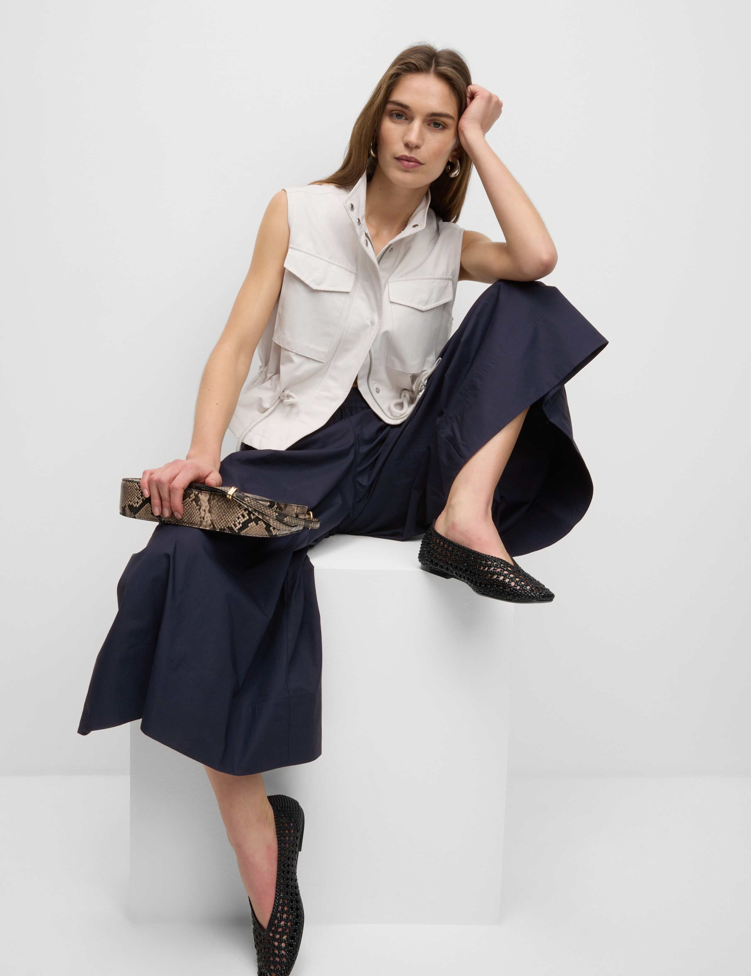 Pure Cotton Palazzo Cropped Trousers 5 of 5