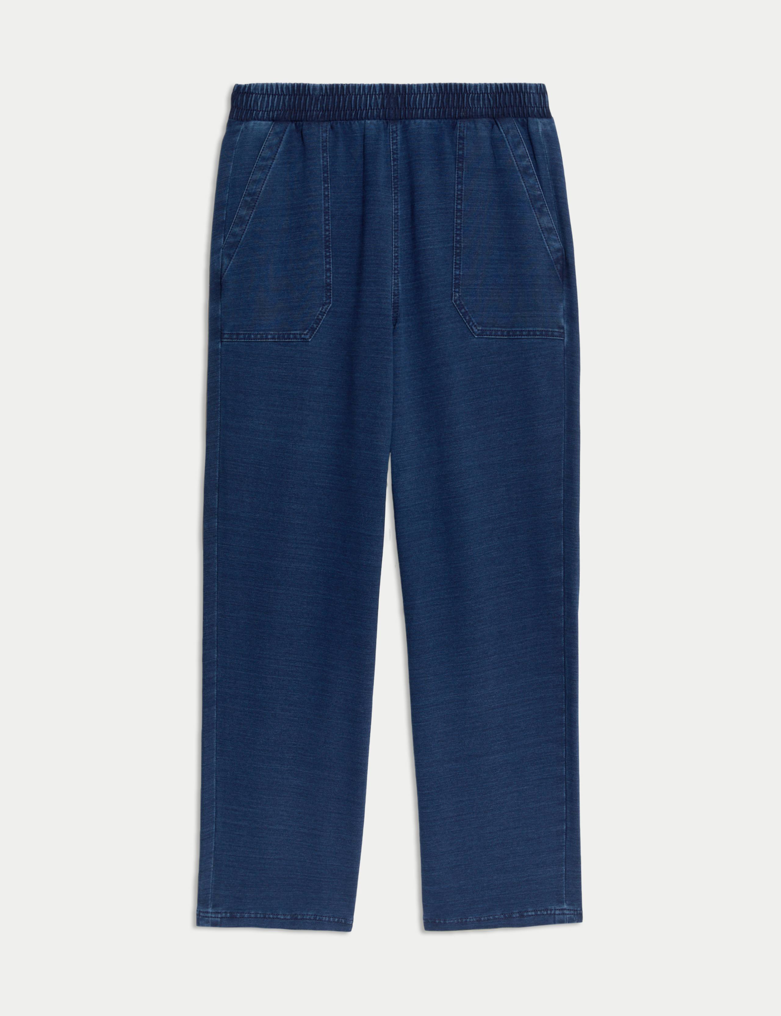 Denim Jersey Straight Leg Trousers 2 of 4