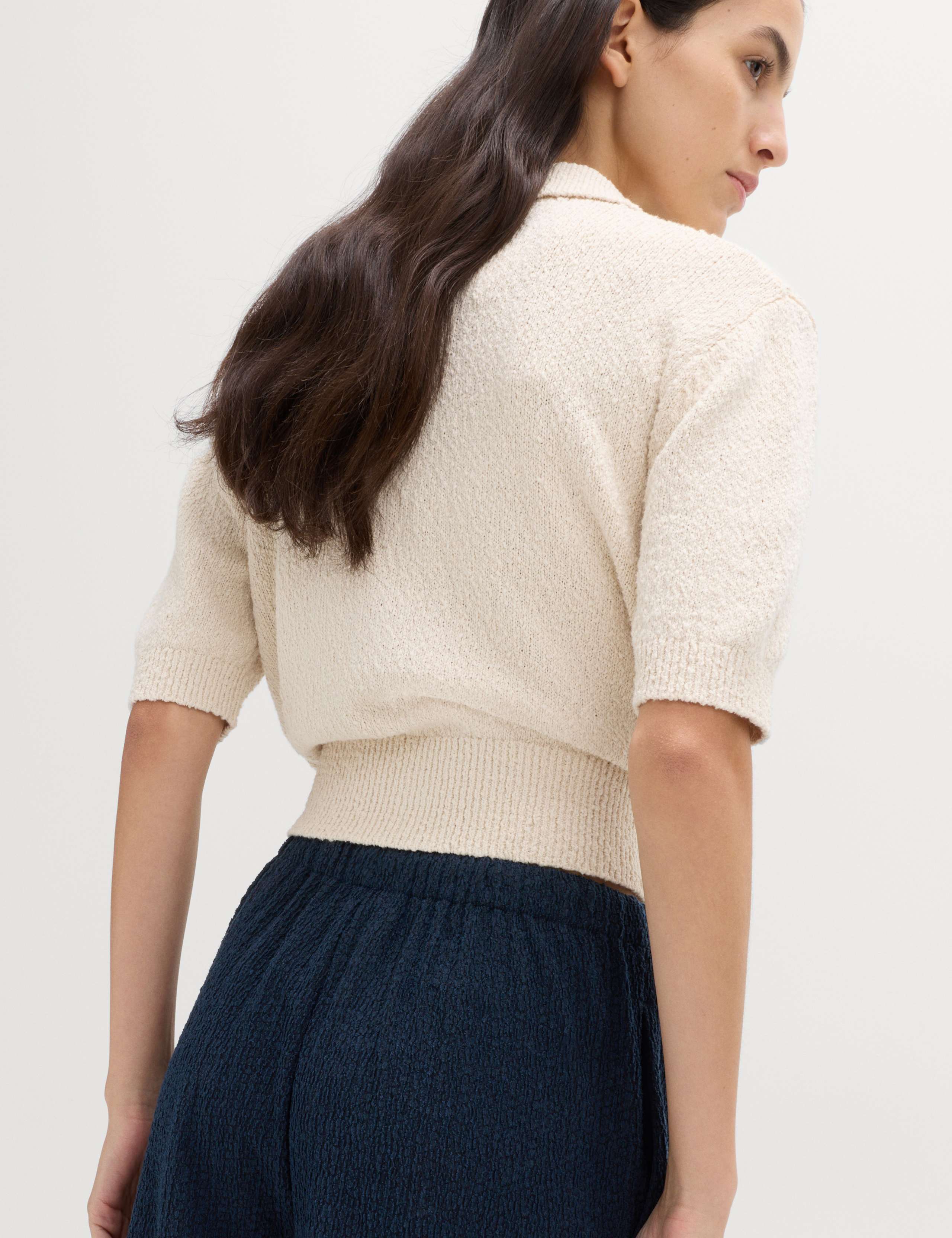 Jersey Textured Carrot Leg Ankle Grazer Trousers 4 of 6