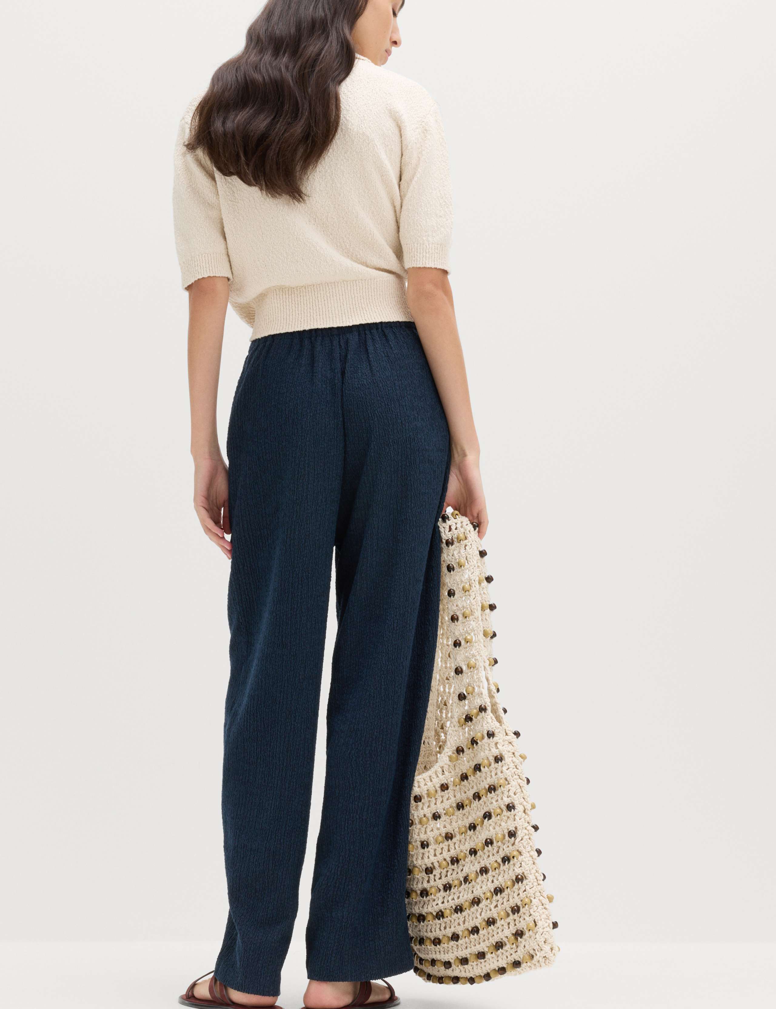 Jersey Textured Carrot Leg Ankle Grazer Trousers 6 of 6