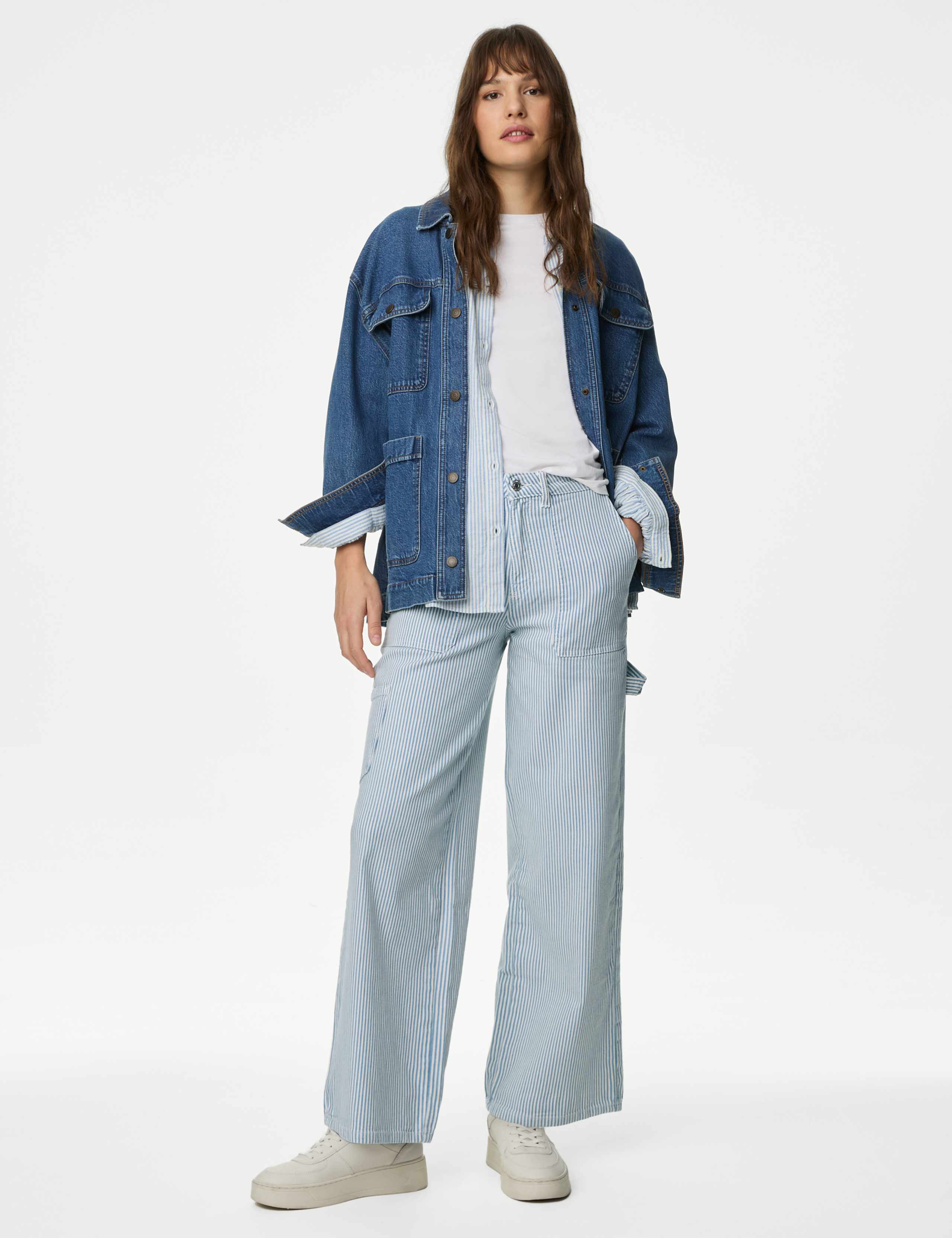 Relaxed High Waisted Carpenter Wide Leg Jeans 1 of 6