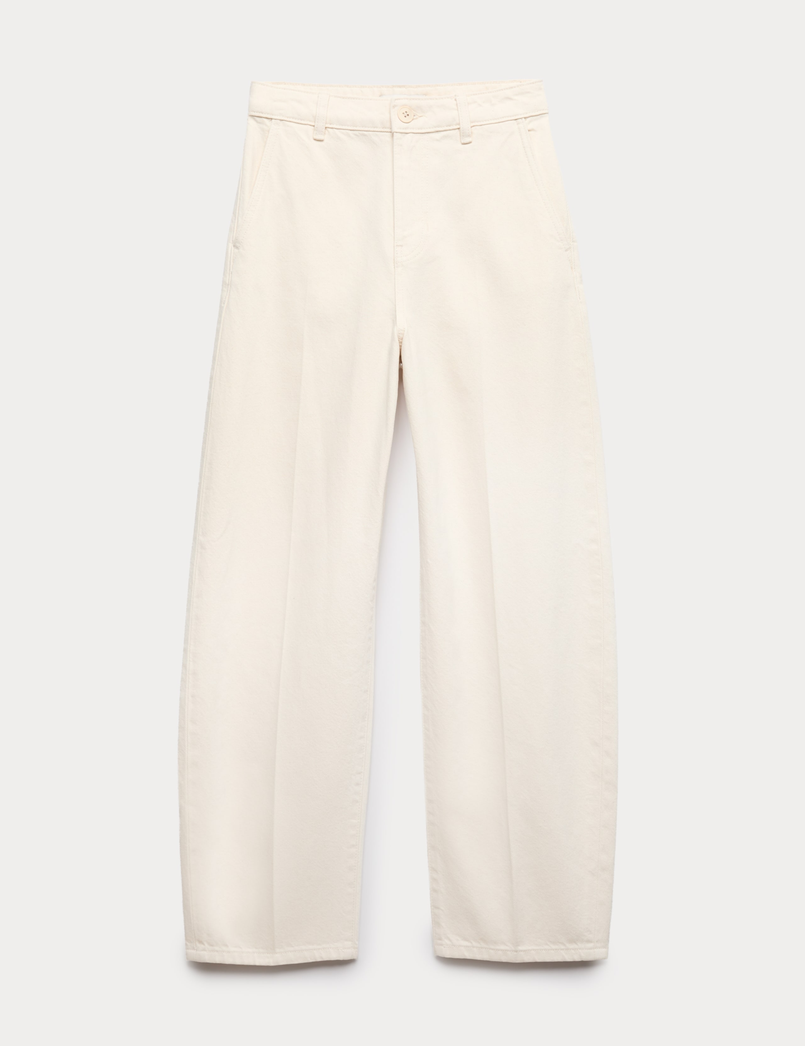 Pure Cotton Crease Front Barrel Leg Trousers 2 of 6