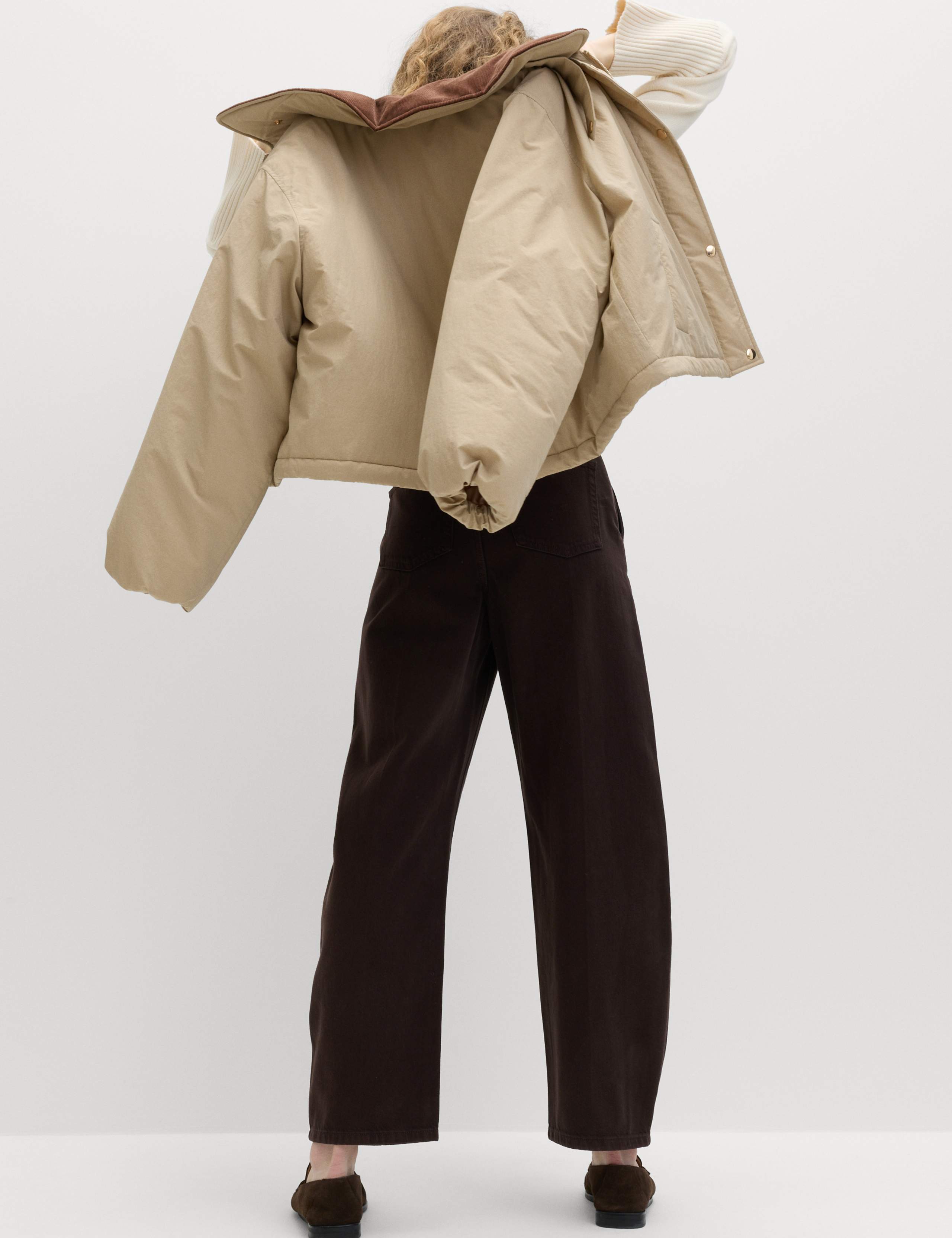 Pure Cotton Crease Front Barrel Leg Trousers 3 of 6