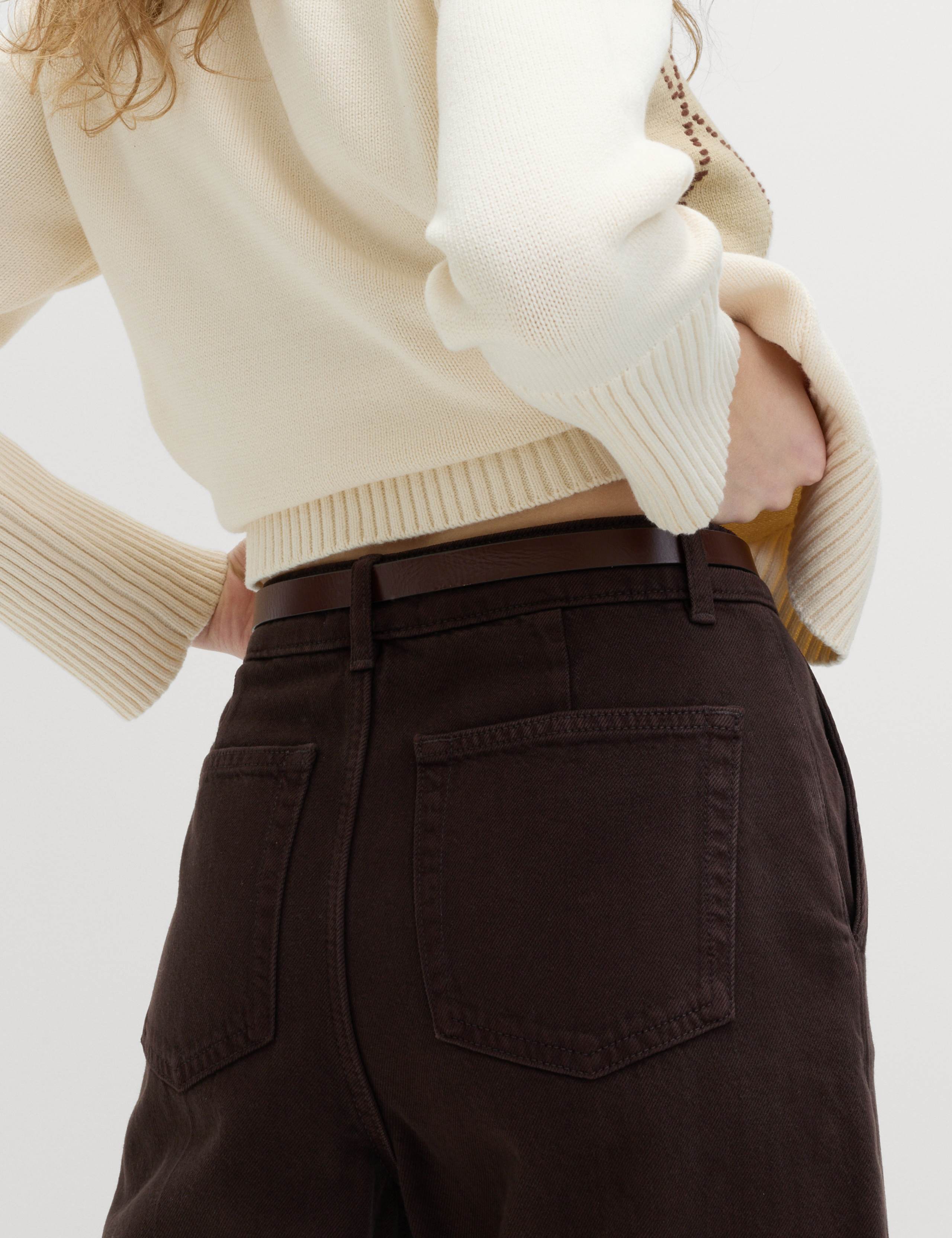 Pure Cotton Crease Front Barrel Leg Trousers 5 of 6