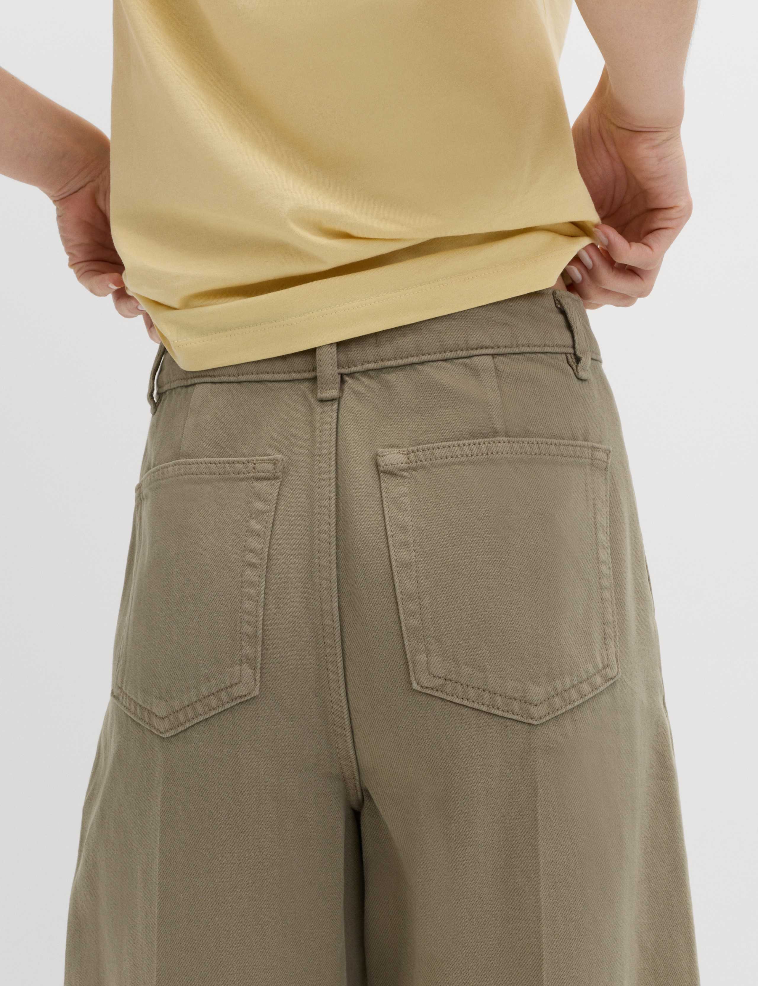 Pure Cotton Crease Front Barrel Leg Trousers 5 of 5