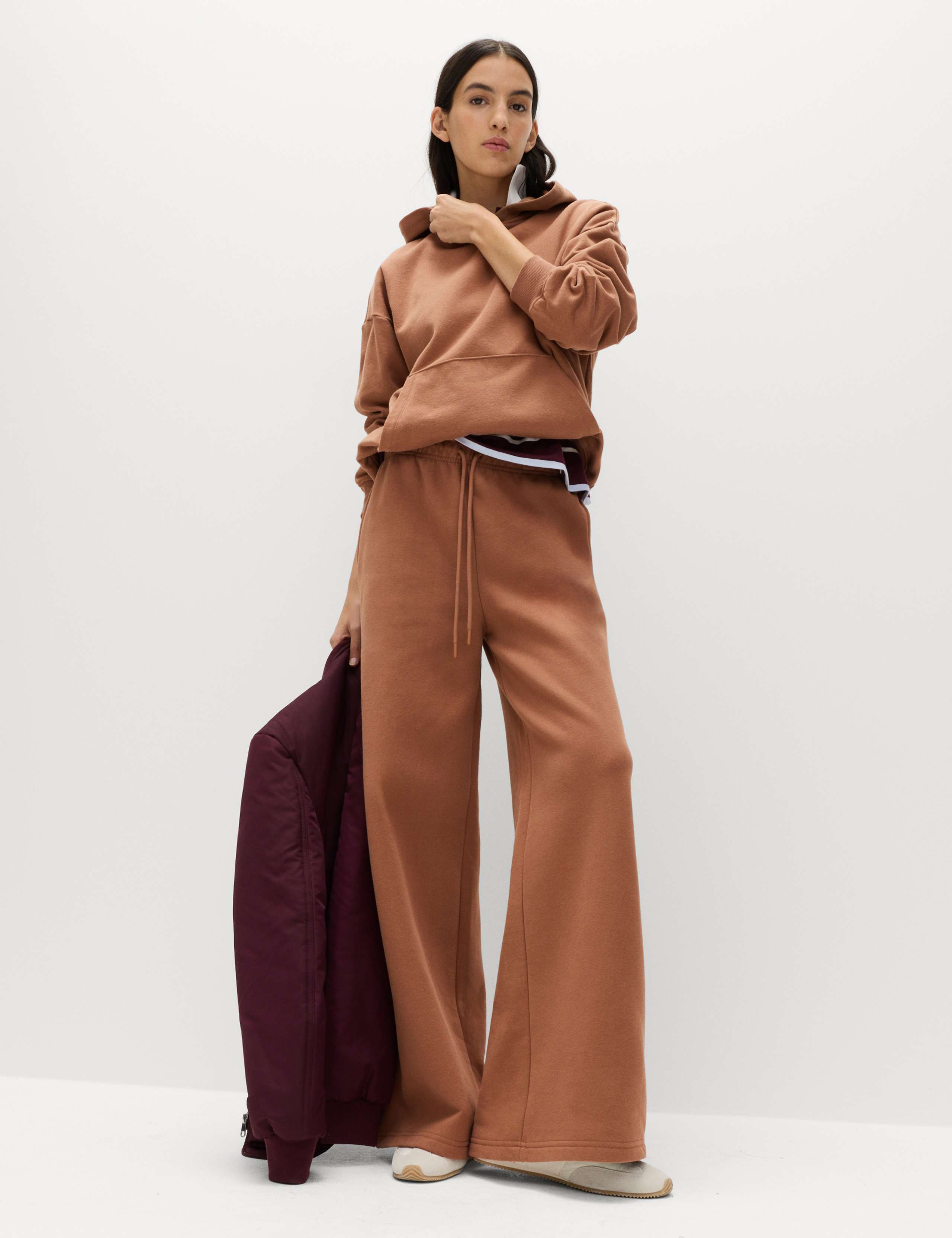 Cotton Rich Drawstring Wide Leg Joggers 1 of 6