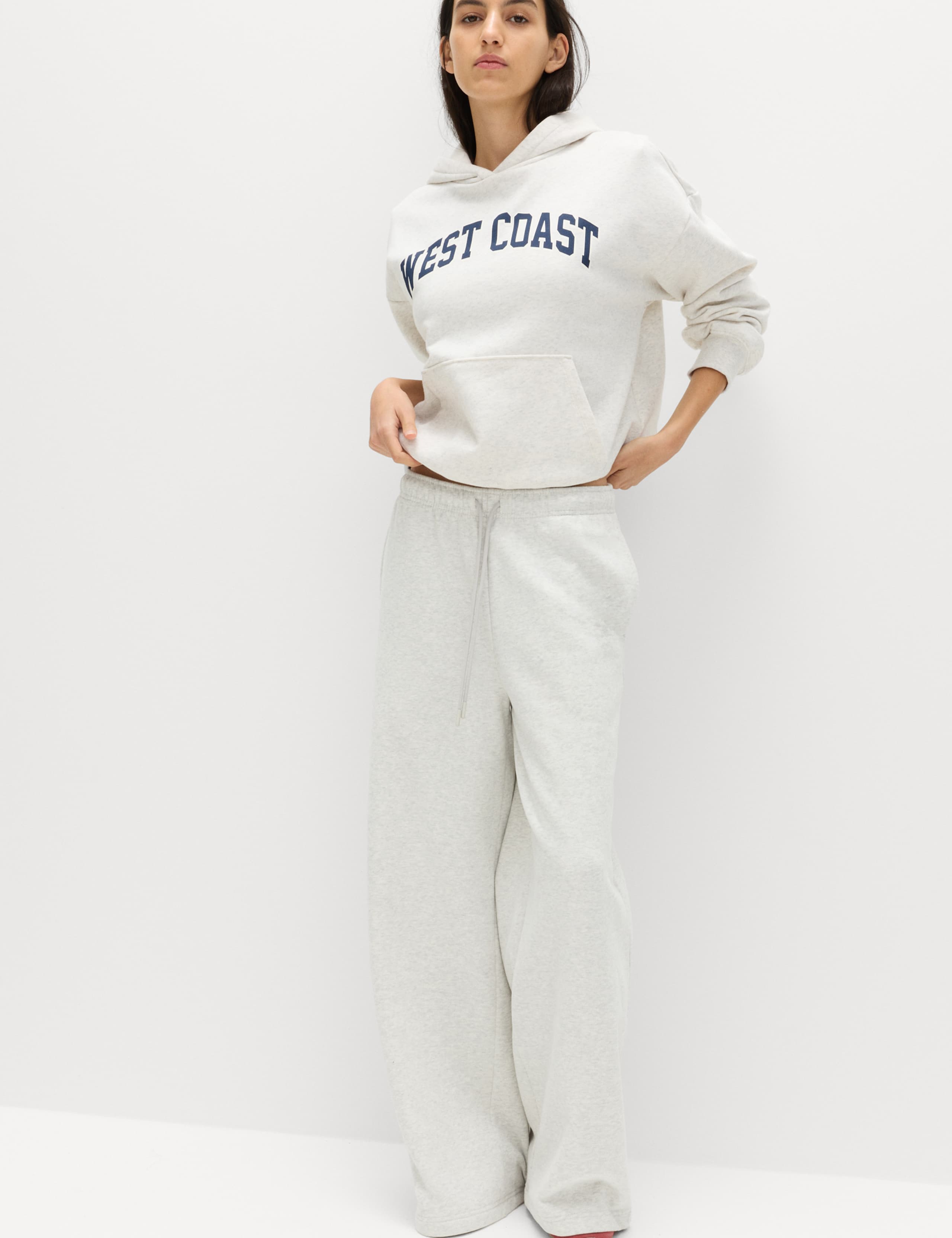 Cotton Rich Drawstring Wide Leg Joggers 1 of 6