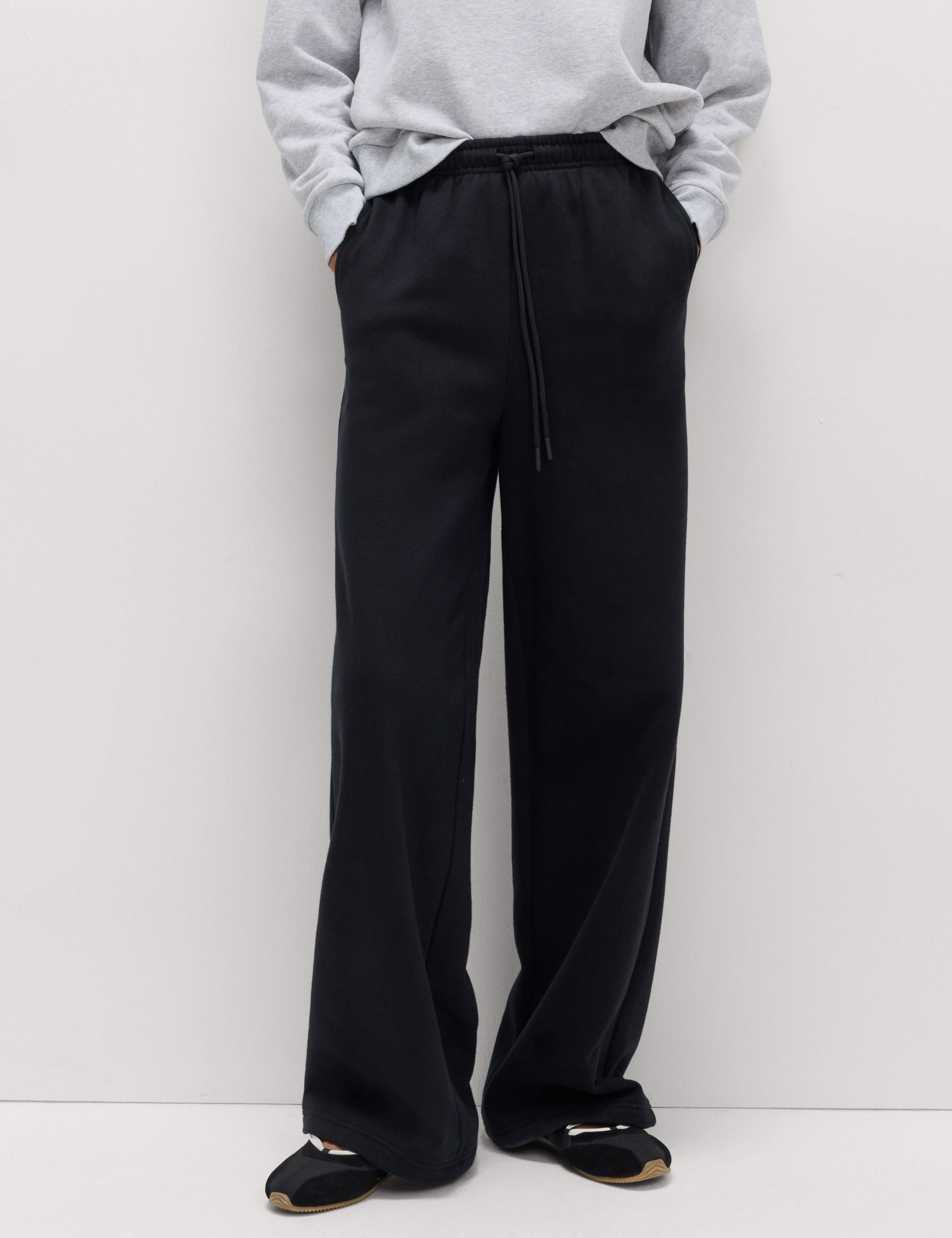 Cotton Rich Drawstring Wide Leg Joggers 1 of 5