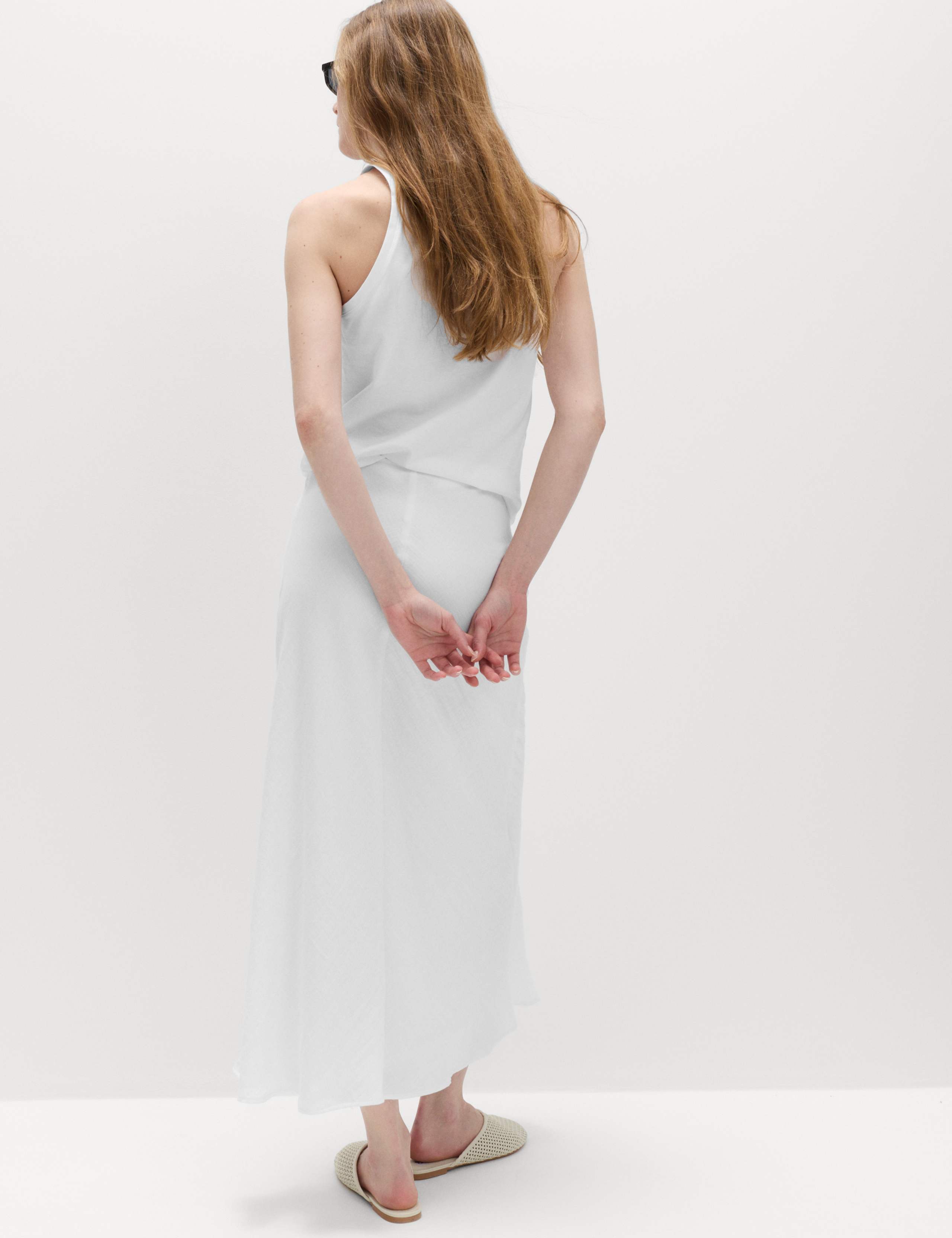 Linen Look Midaxi Slip Skirt 4 of 5