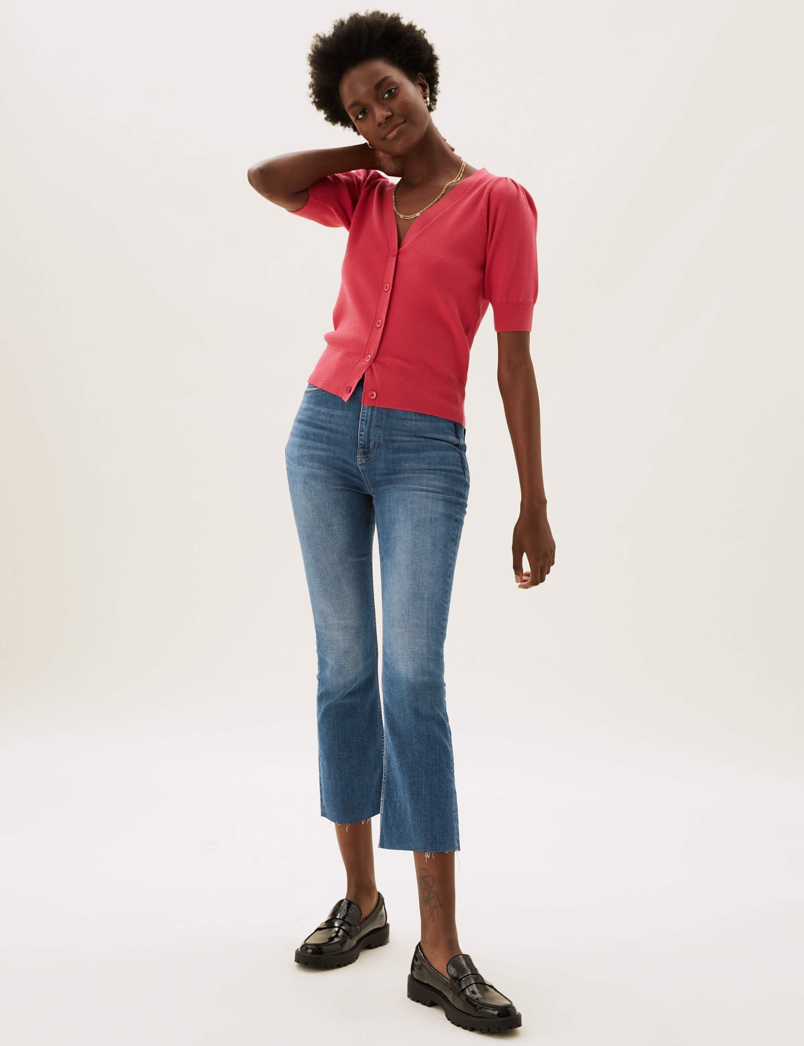 High Waisted Flare Cropped Jeans 6 of 6