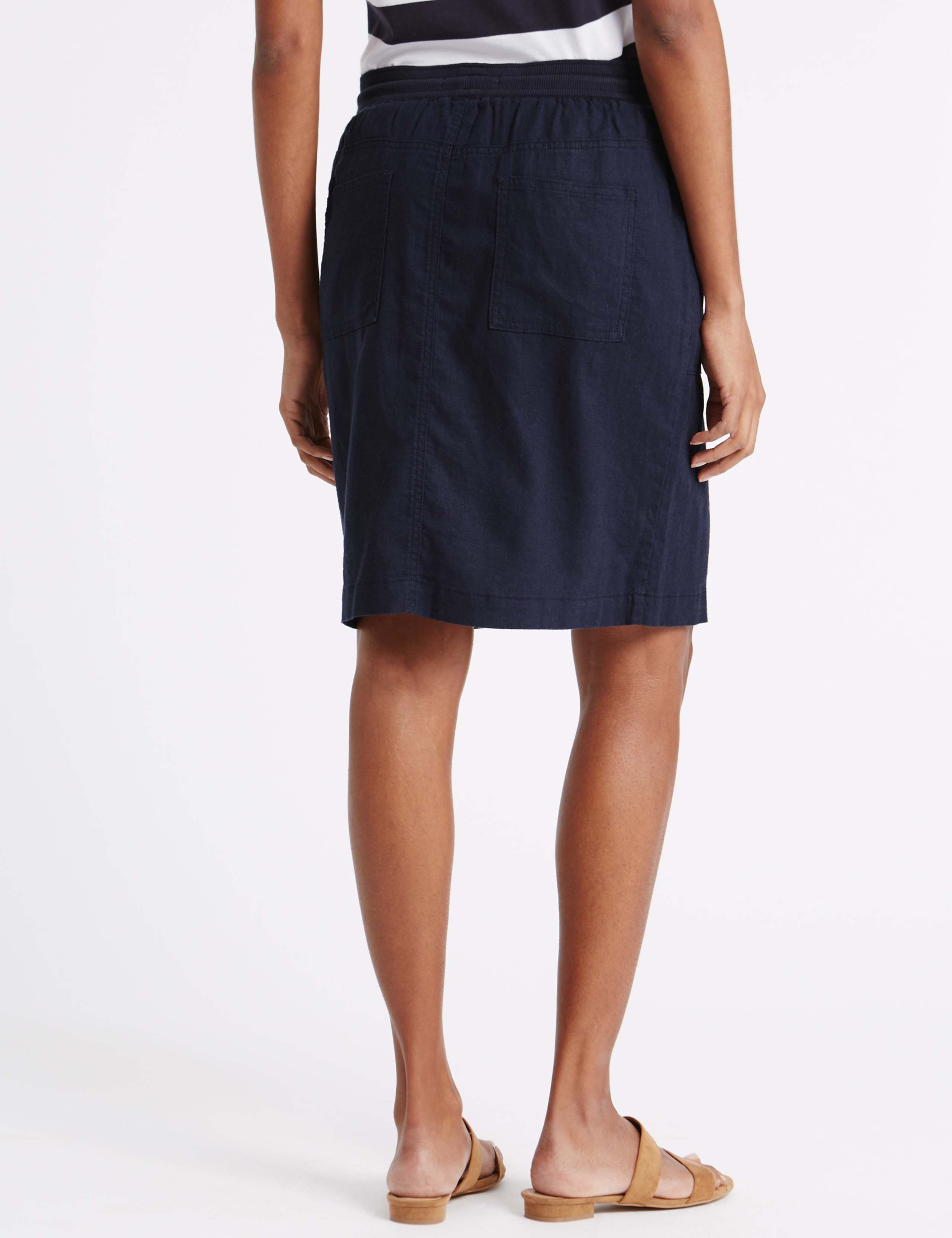 Linen Rich Straight Mini Skirt 4 of 5