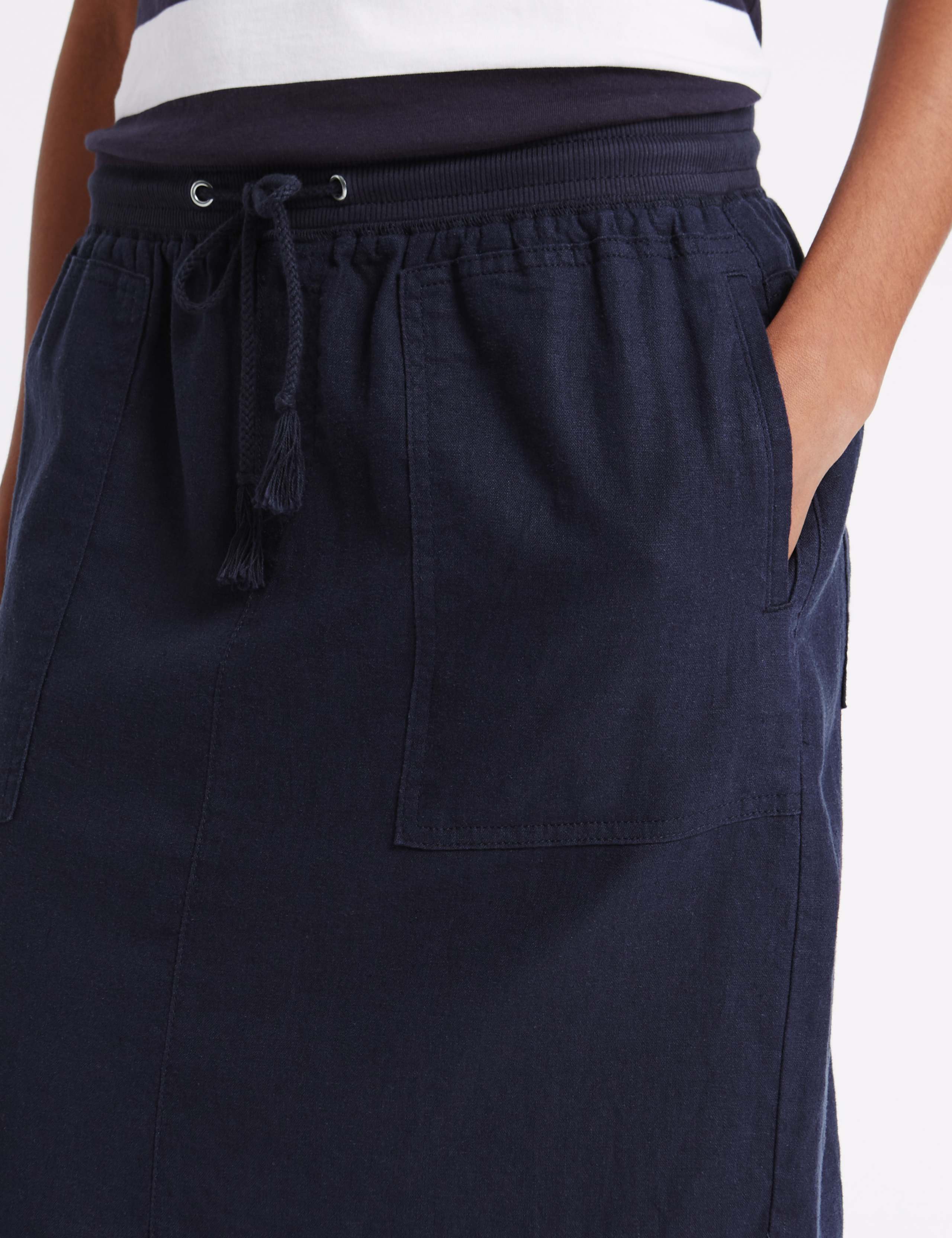 Linen Rich Straight Mini Skirt 5 of 5