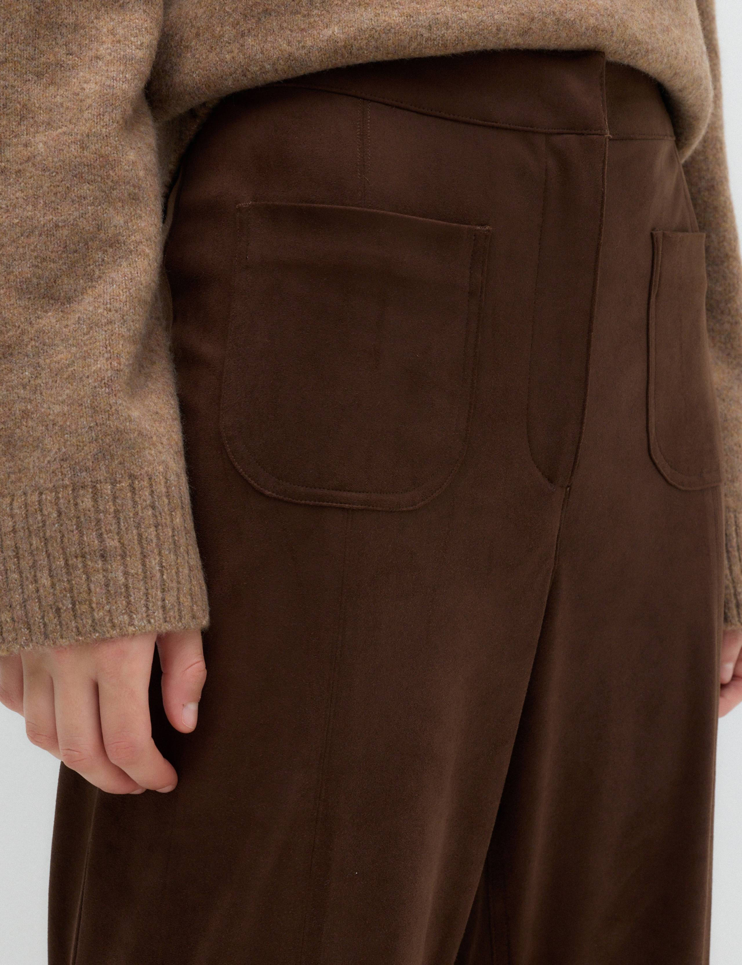 Faux Suede Straight Leg Trousers 3 of 6