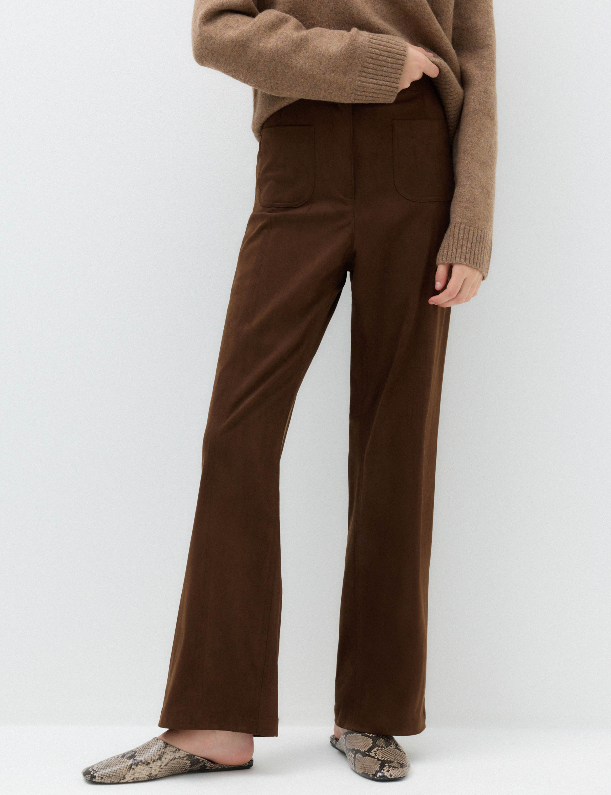 Faux Suede Straight Leg Trousers 5 of 6