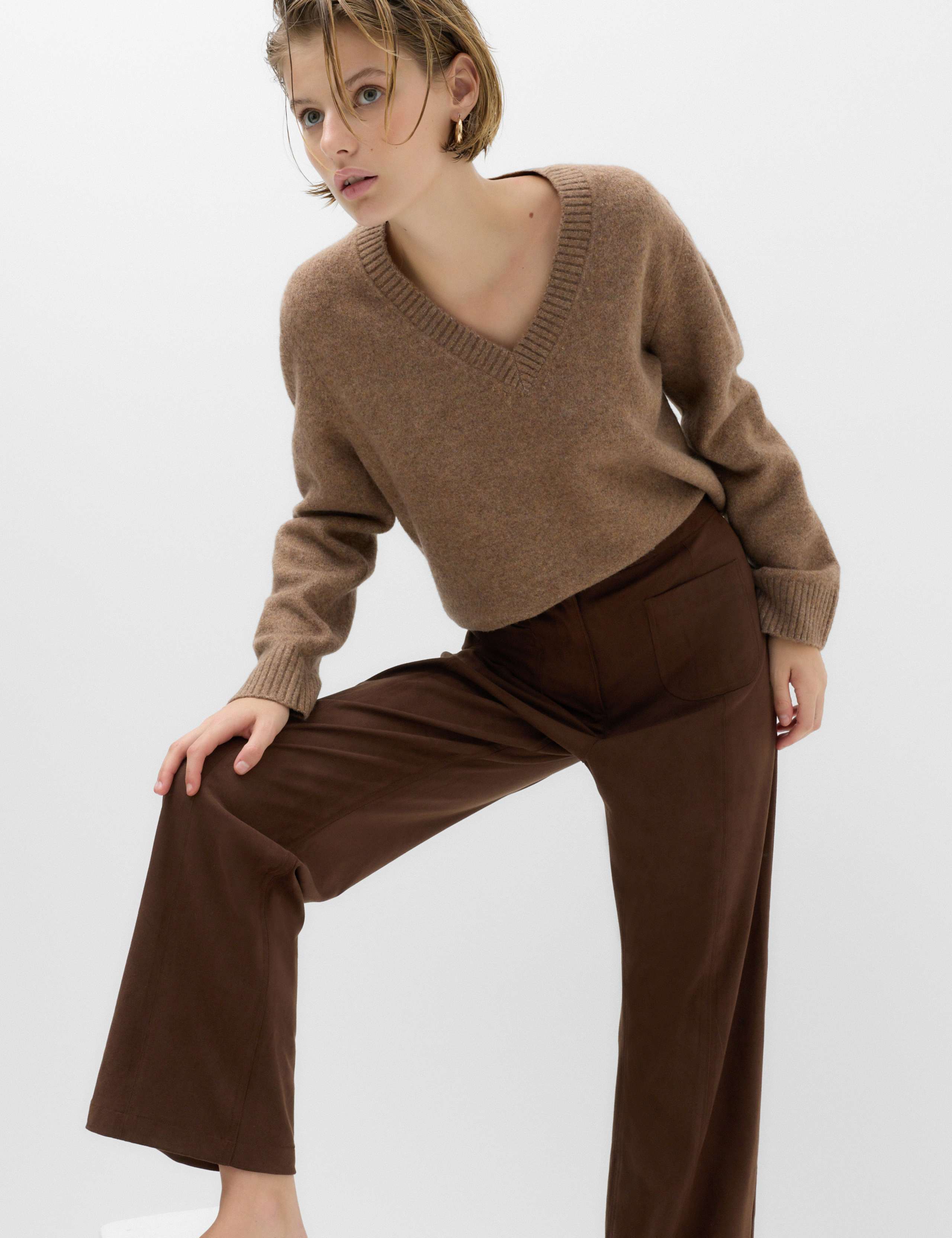 Faux Suede Straight Leg Trousers 6 of 6
