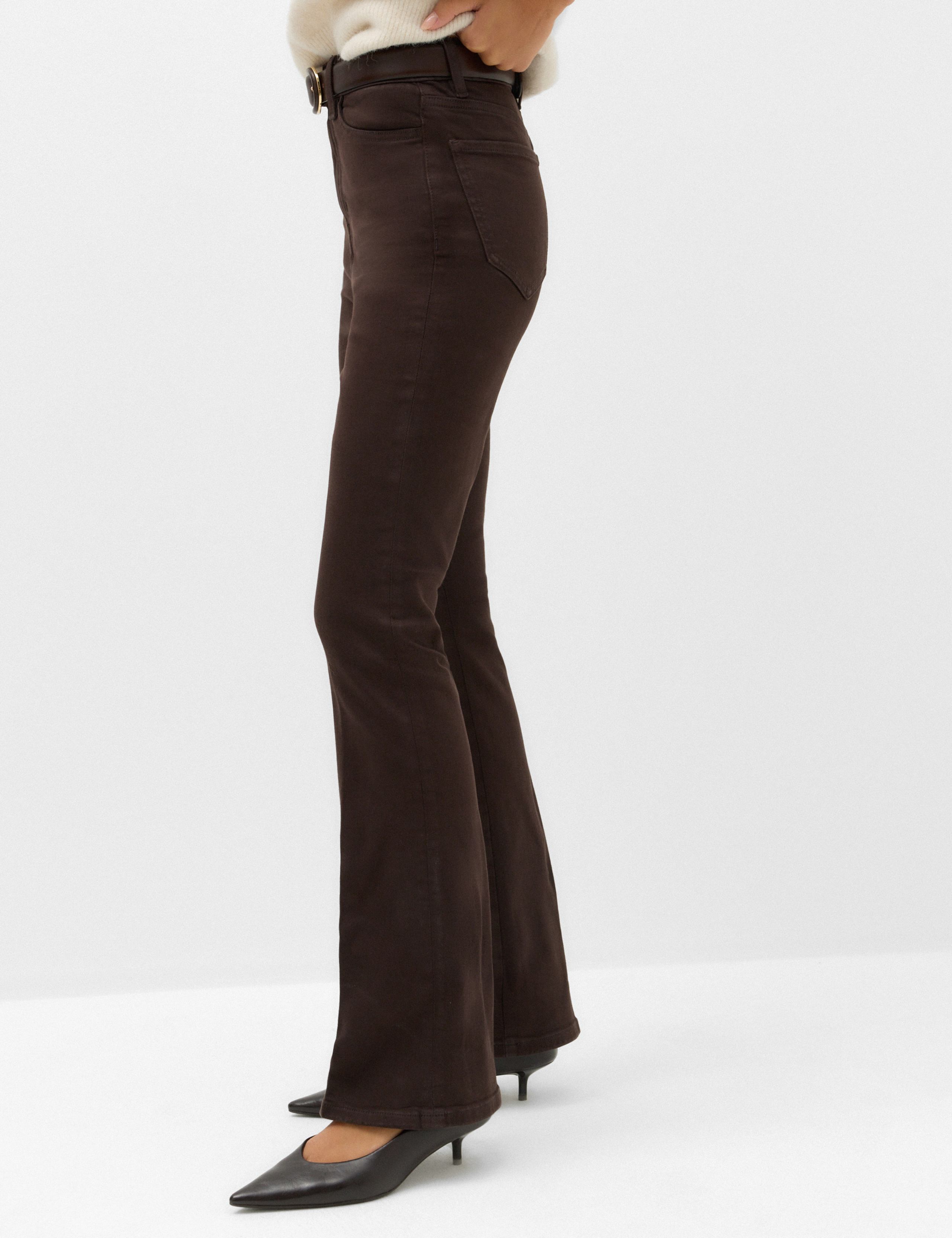 Cotton Rich Kick Flare Trousers 5 of 7