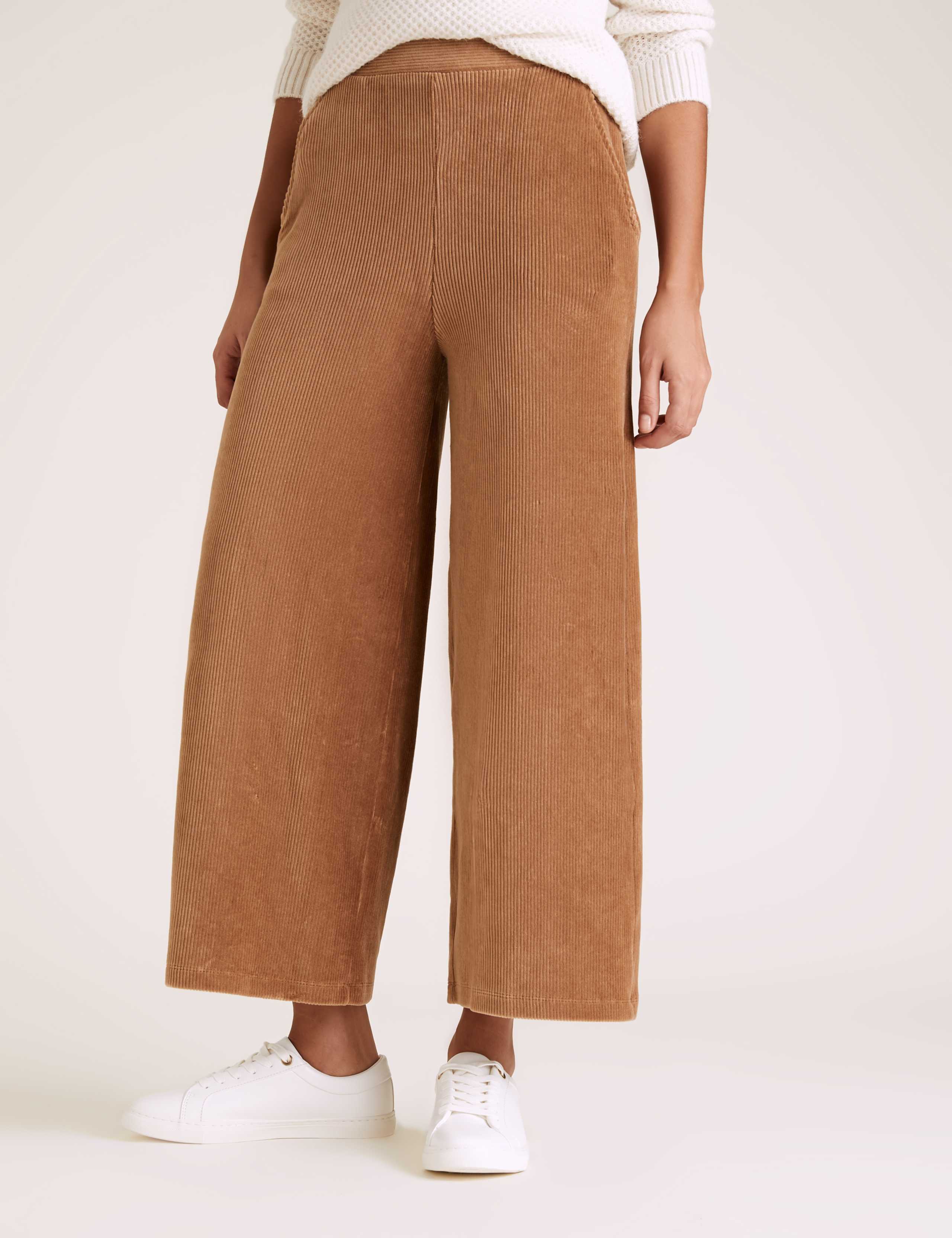 Jersey Corduroy Wide Leg Trousers 4 of 6