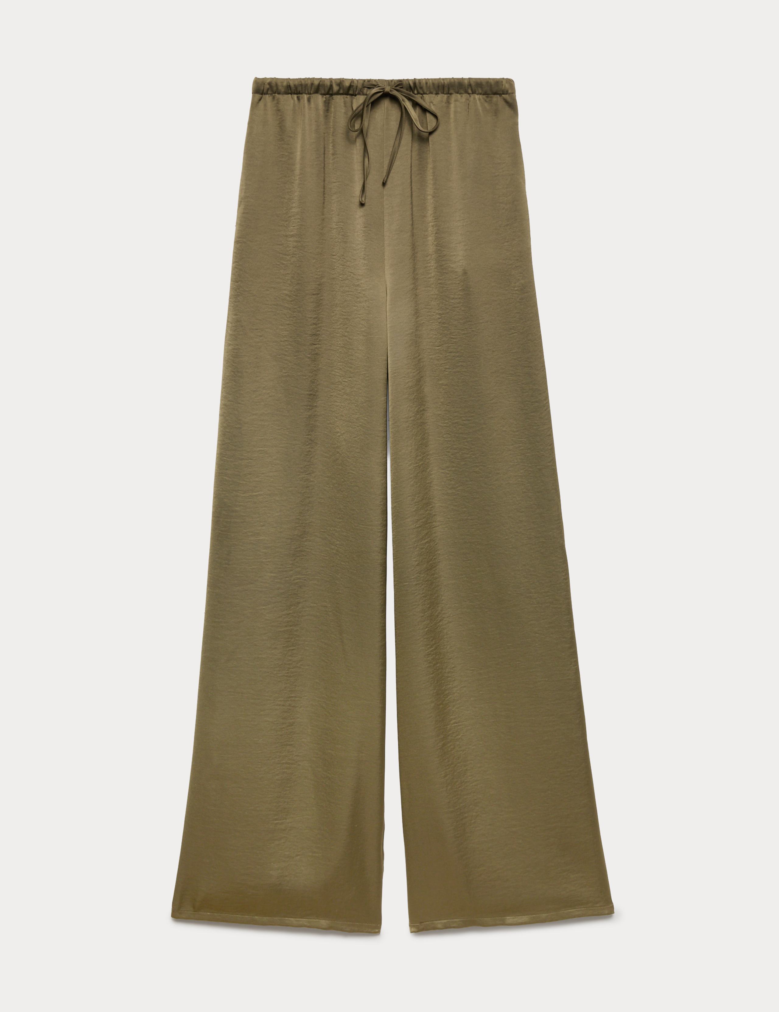 Satin Drawstring Wide Leg Trousers 2 of 6