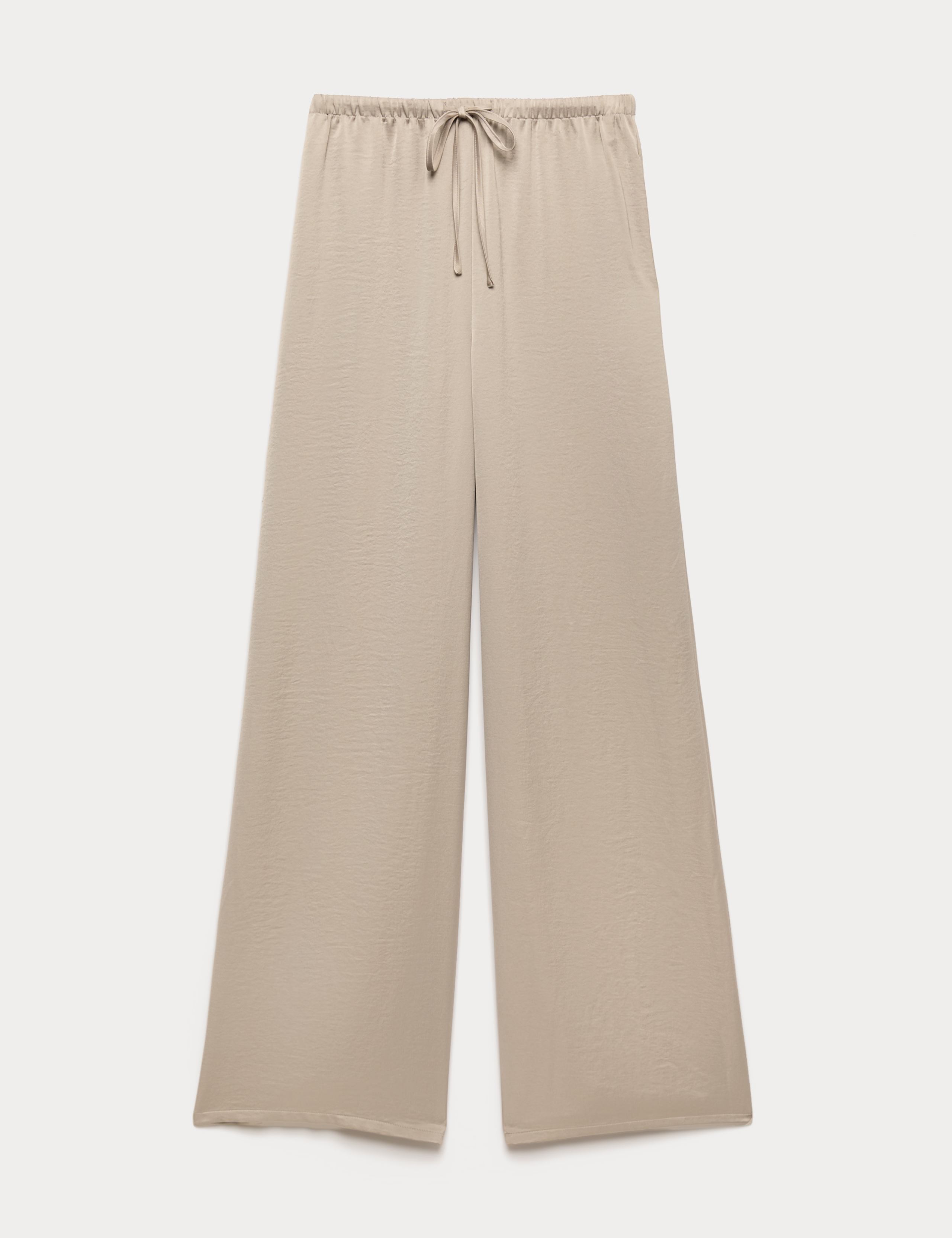 Satin Drawstring Wide Leg Trousers 2 of 5