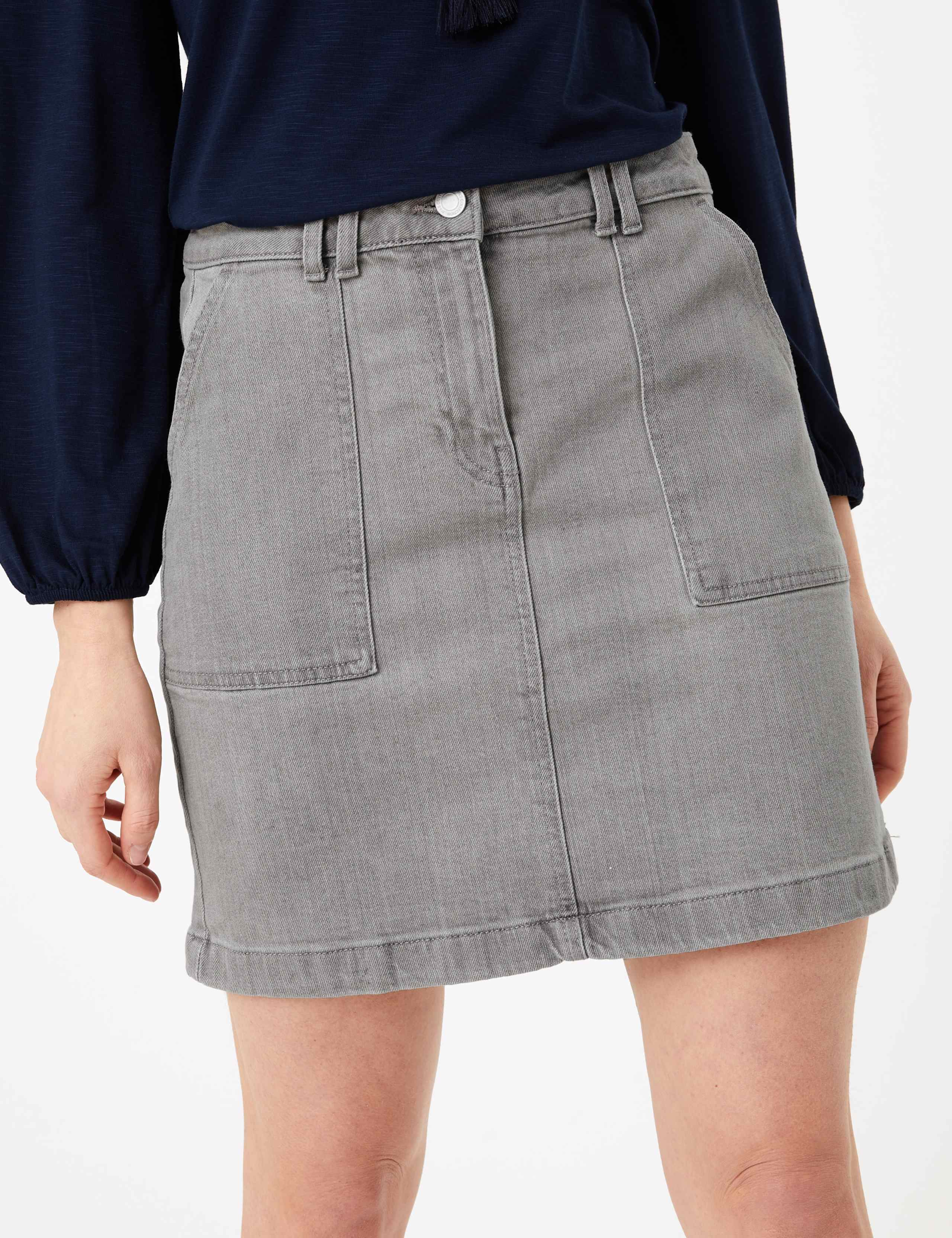 Denim Utility Mini A-Line Skirt 4 of 4