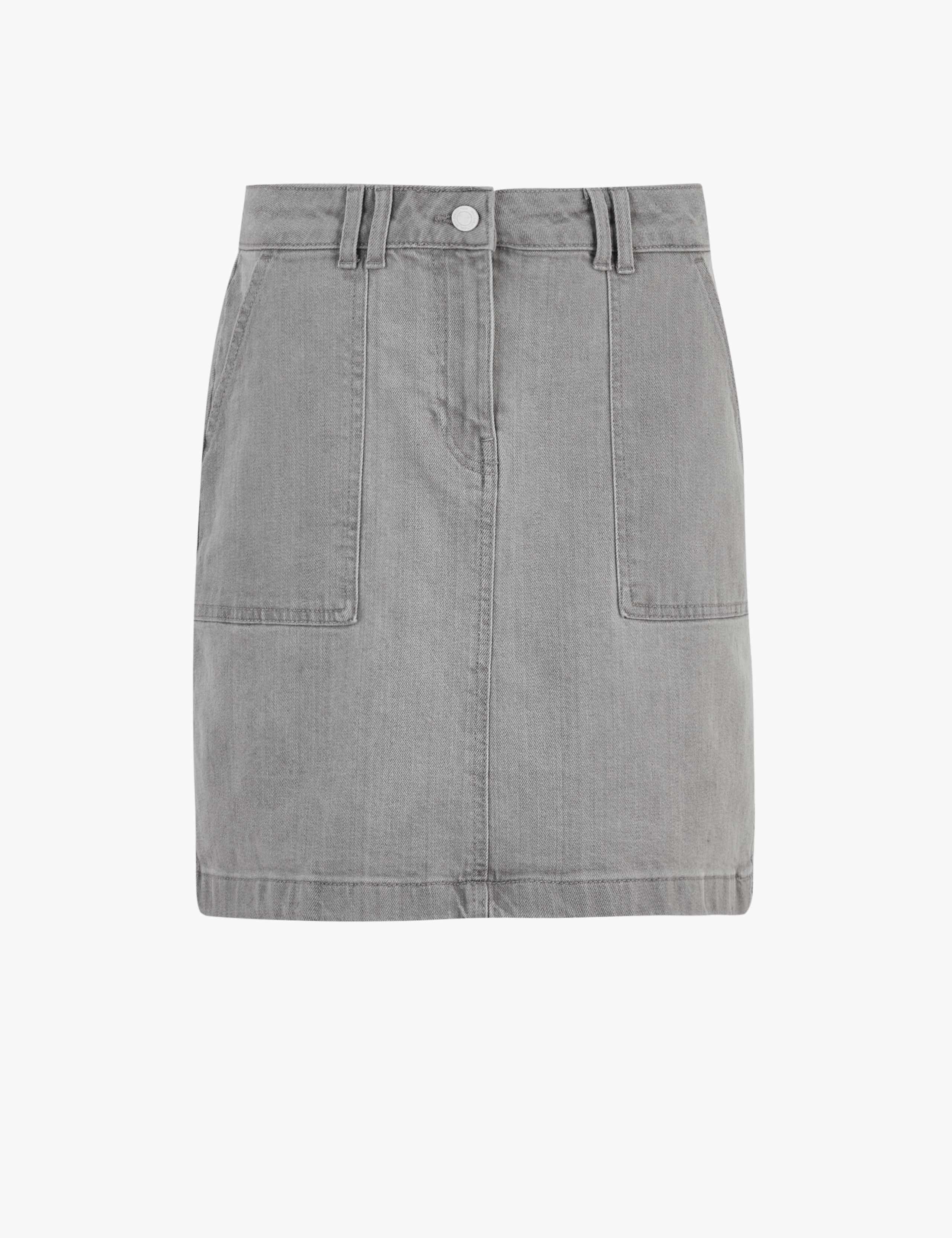 Denim Utility Mini A-Line Skirt 2 of 4