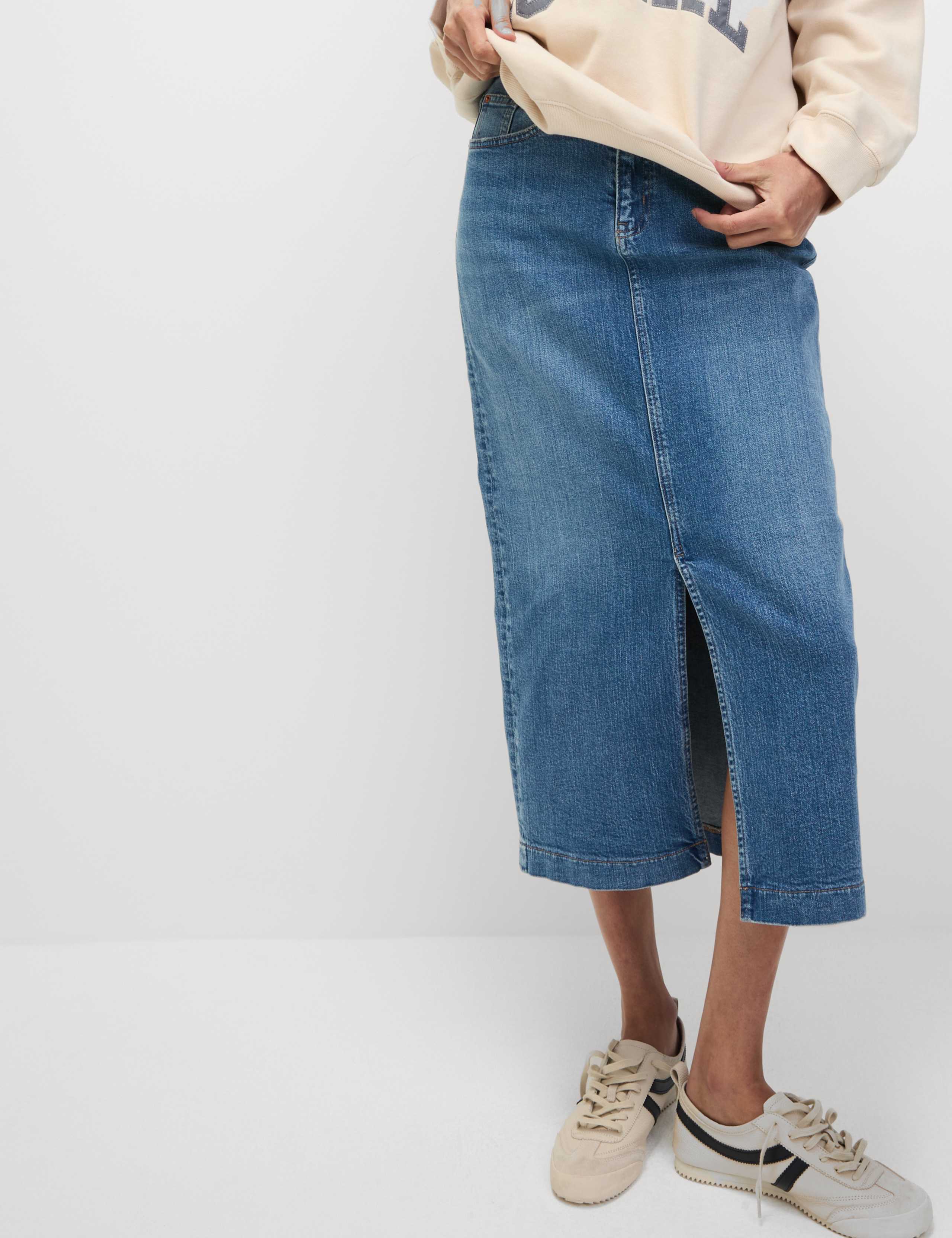 Denim Midi Skirt 3 of 5