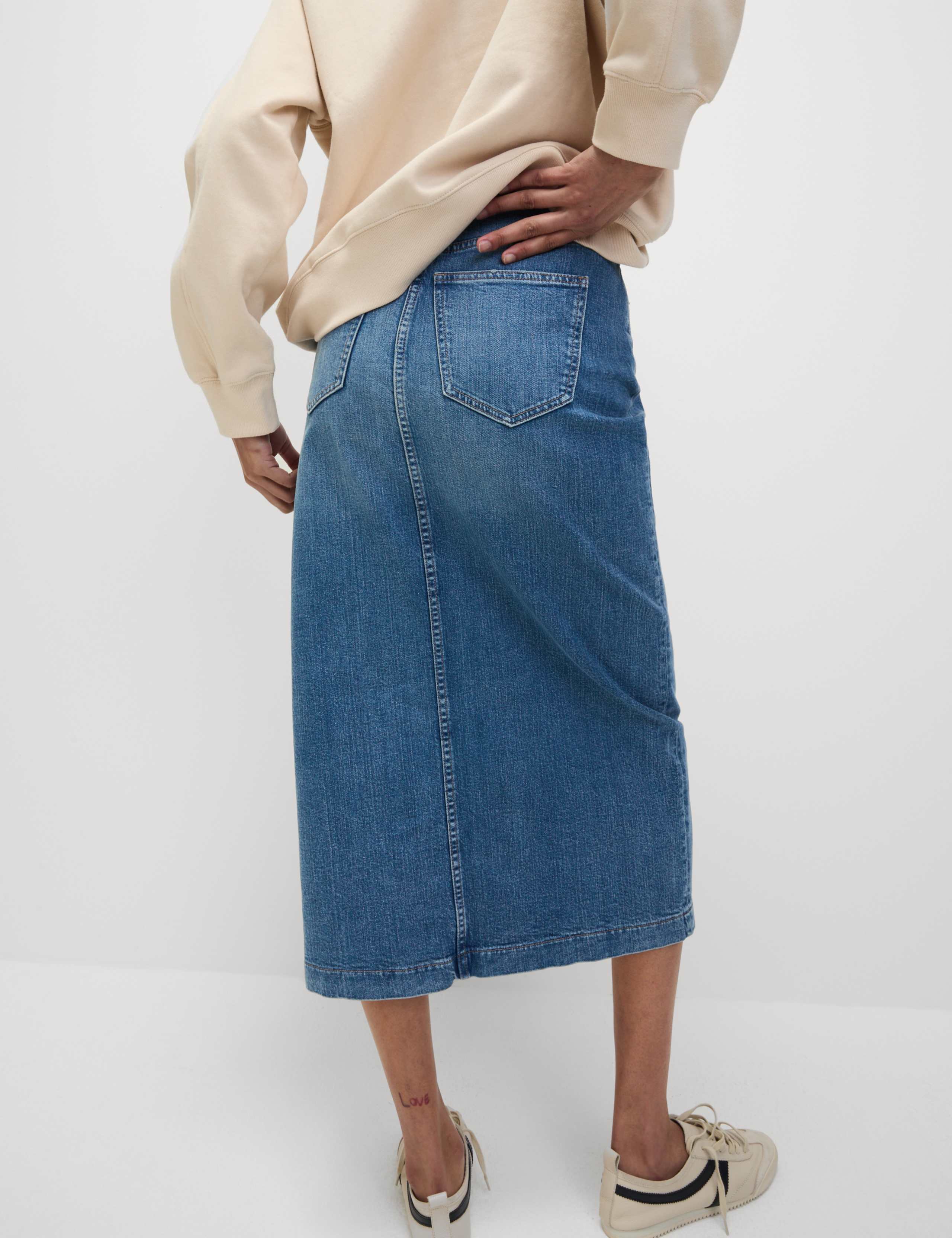 Denim Midi Skirt 5 of 5